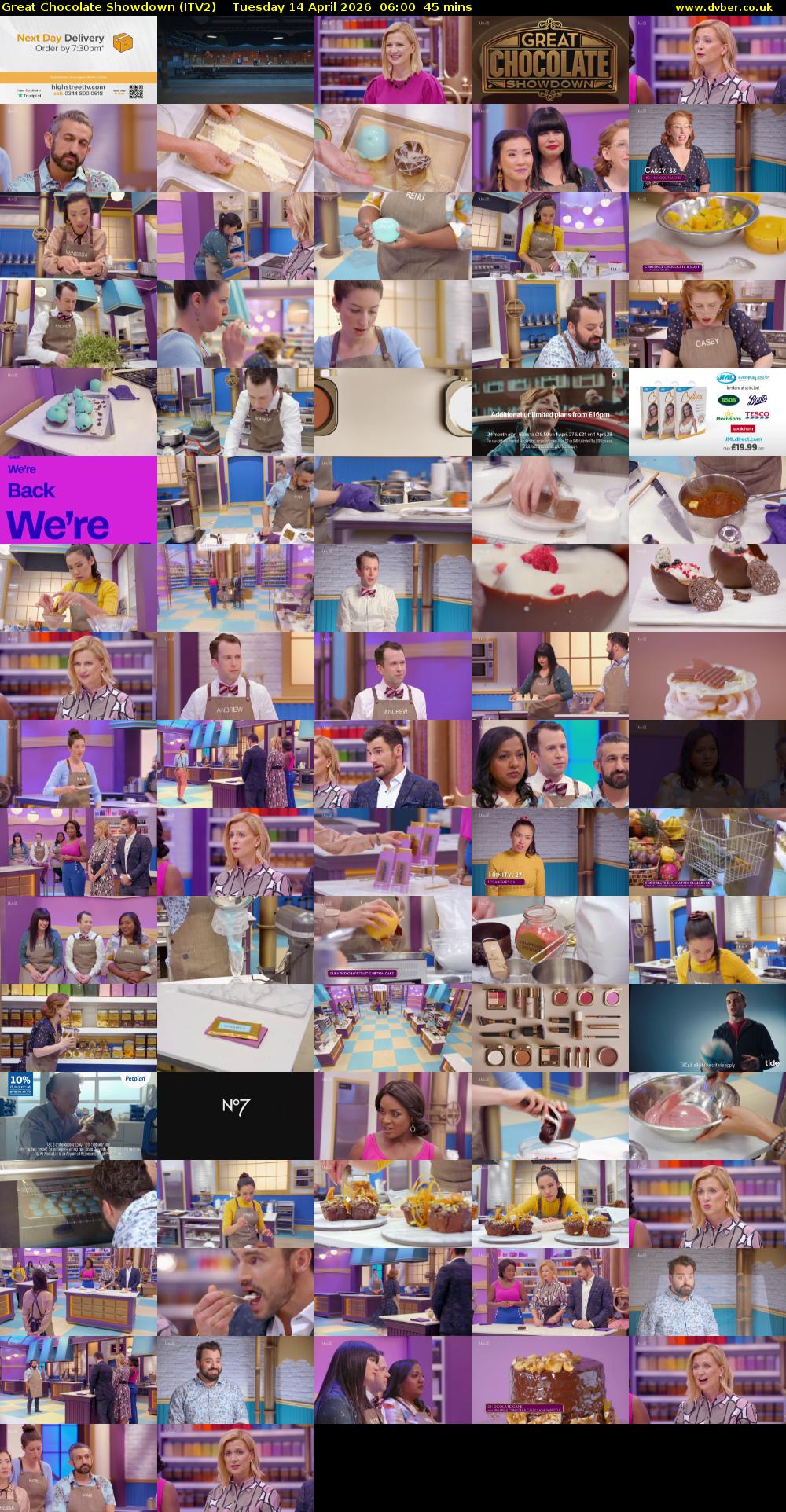 Great Chocolate Showdown (ITV2) Tuesday 14 April 2026 06:00 - 06:45