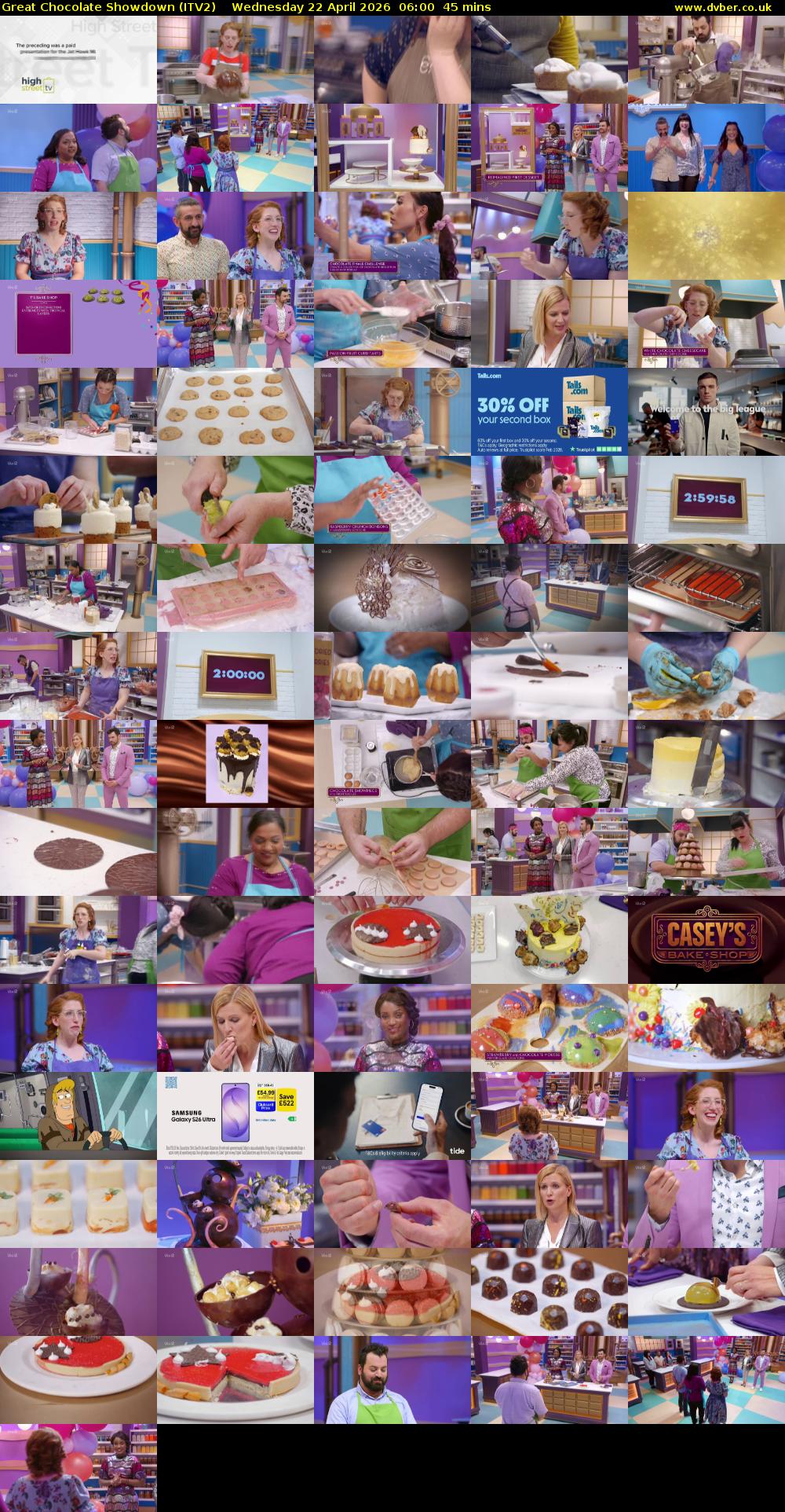 Great Chocolate Showdown (ITV2) Wednesday 22 April 2026 06:00 - 06:45