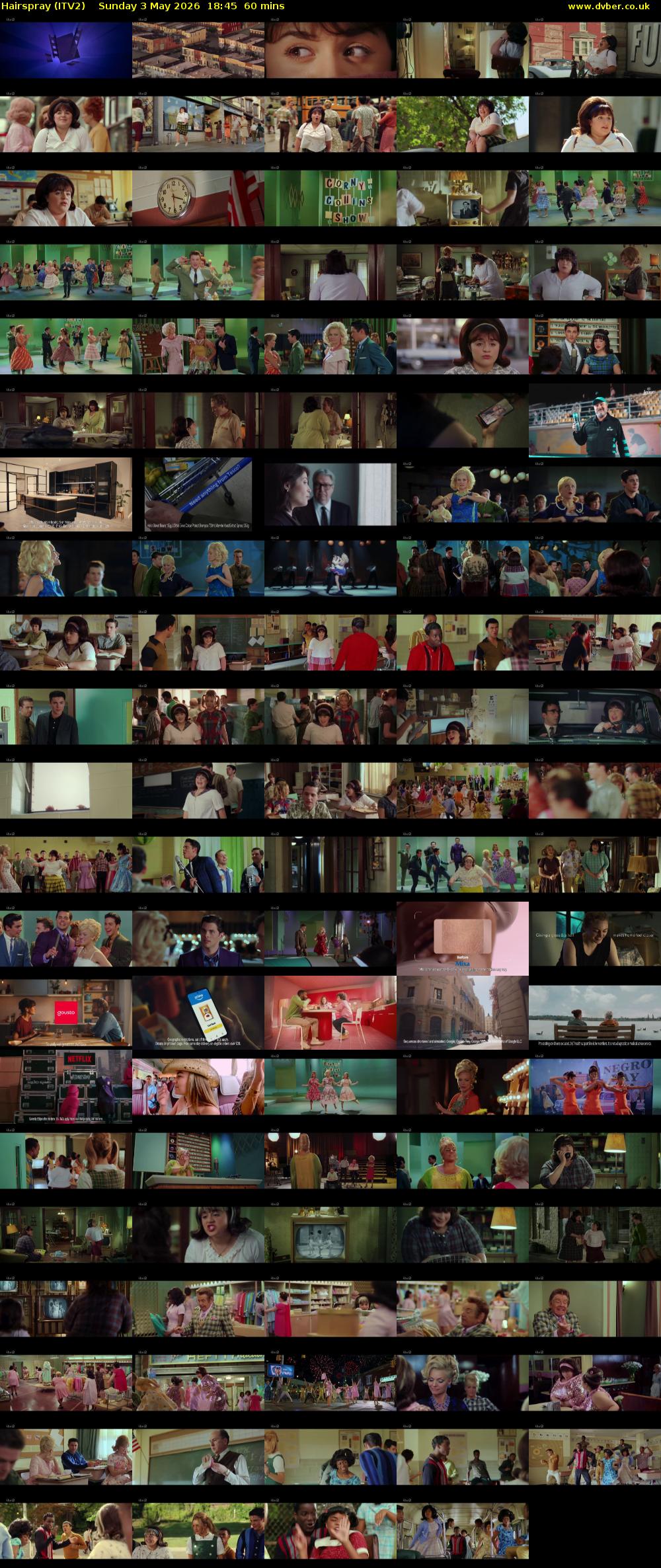 Hairspray (ITV2) Sunday 3 May 2026 18:45 - 19:45