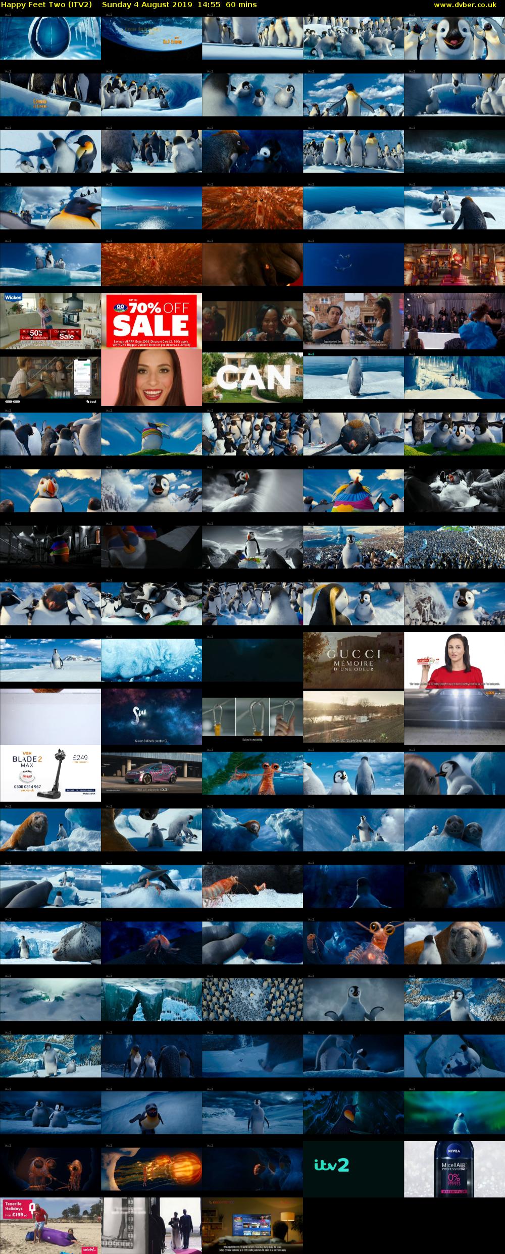Happy Feet Two (ITV2) Sunday 4 August 2019 14:55 - 15:55