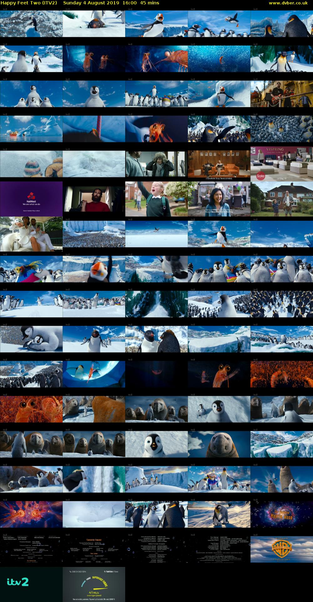 Happy Feet Two (ITV2) Sunday 4 August 2019 16:00 - 16:45