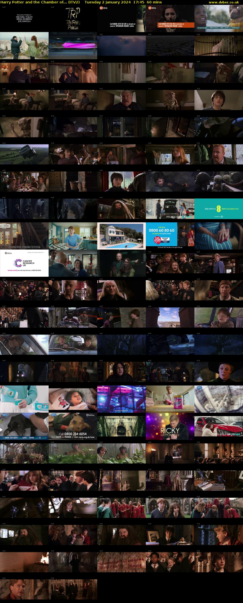 Harry Potter and the Chamber of... (ITV2) Tuesday 2 January 2024 17:45 - 18:45