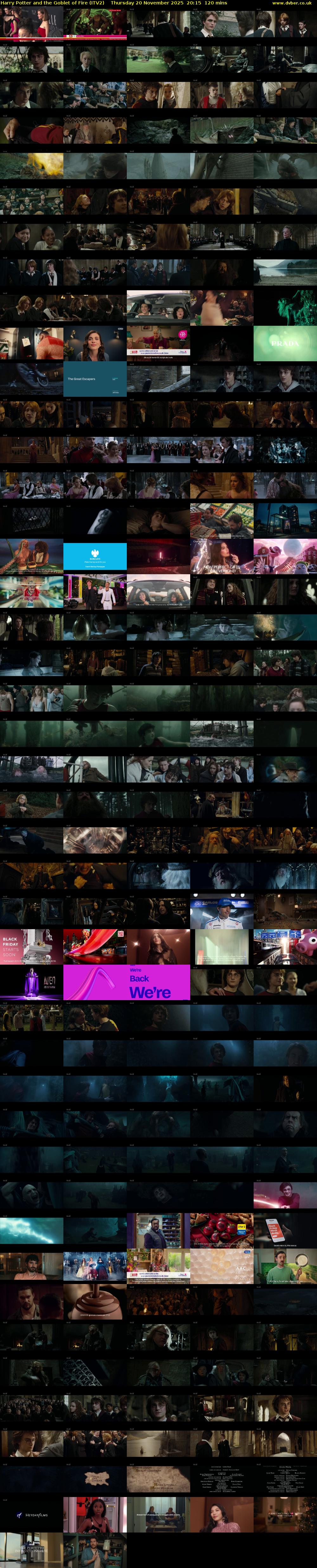 Harry Potter and the Goblet of Fire (ITV2) Thursday 20 November 2025 20:15 - 22:15