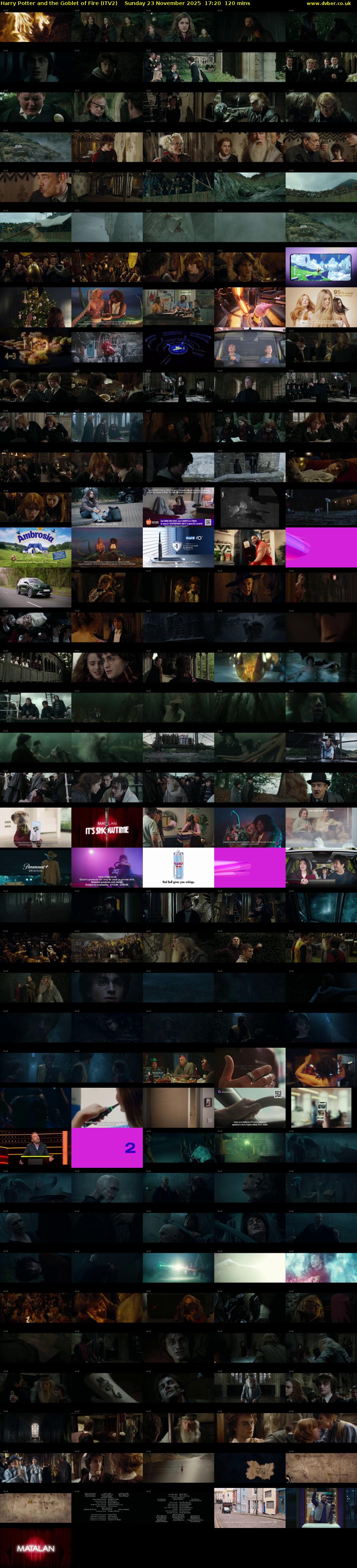Harry Potter and the Goblet of Fire (ITV2) Sunday 23 November 2025 17:20 - 19:20