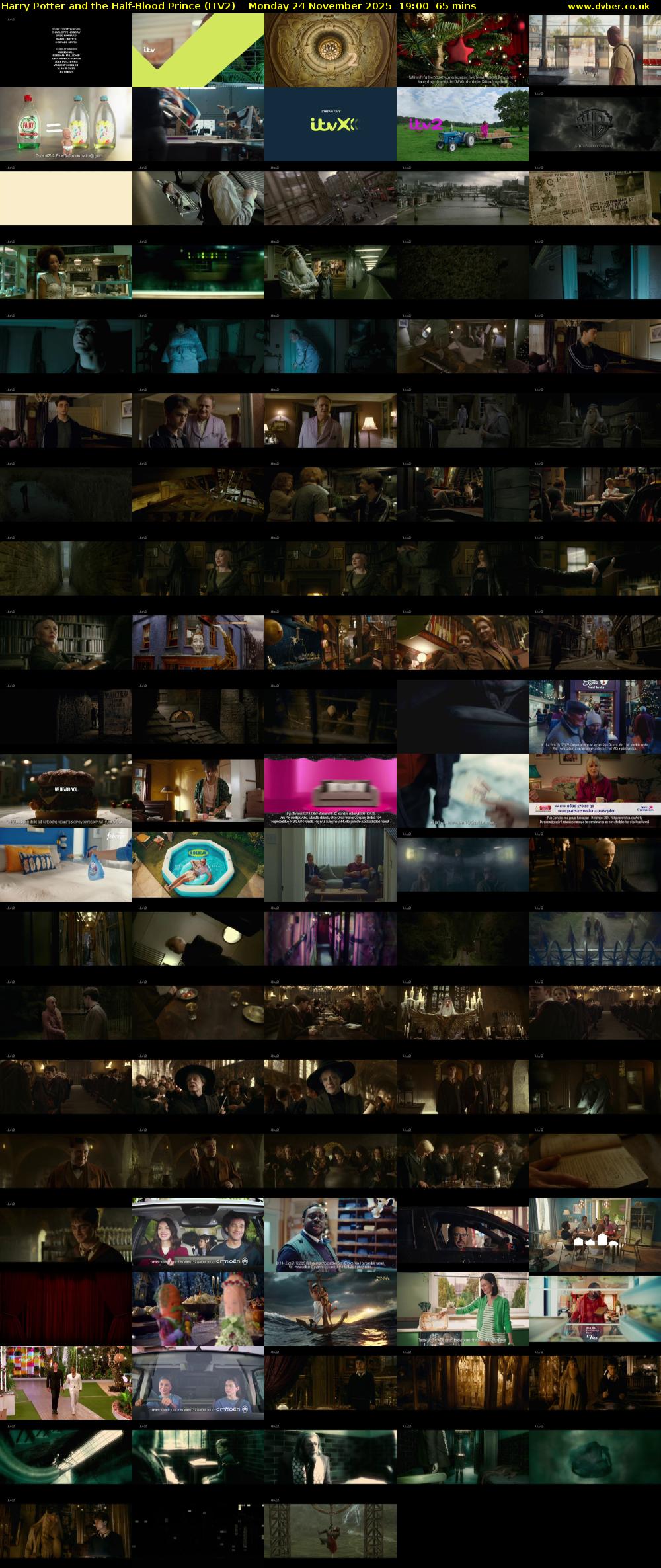 Harry Potter and the Half-Blood Prince (ITV2) Monday 24 November 2025 19:00 - 20:05