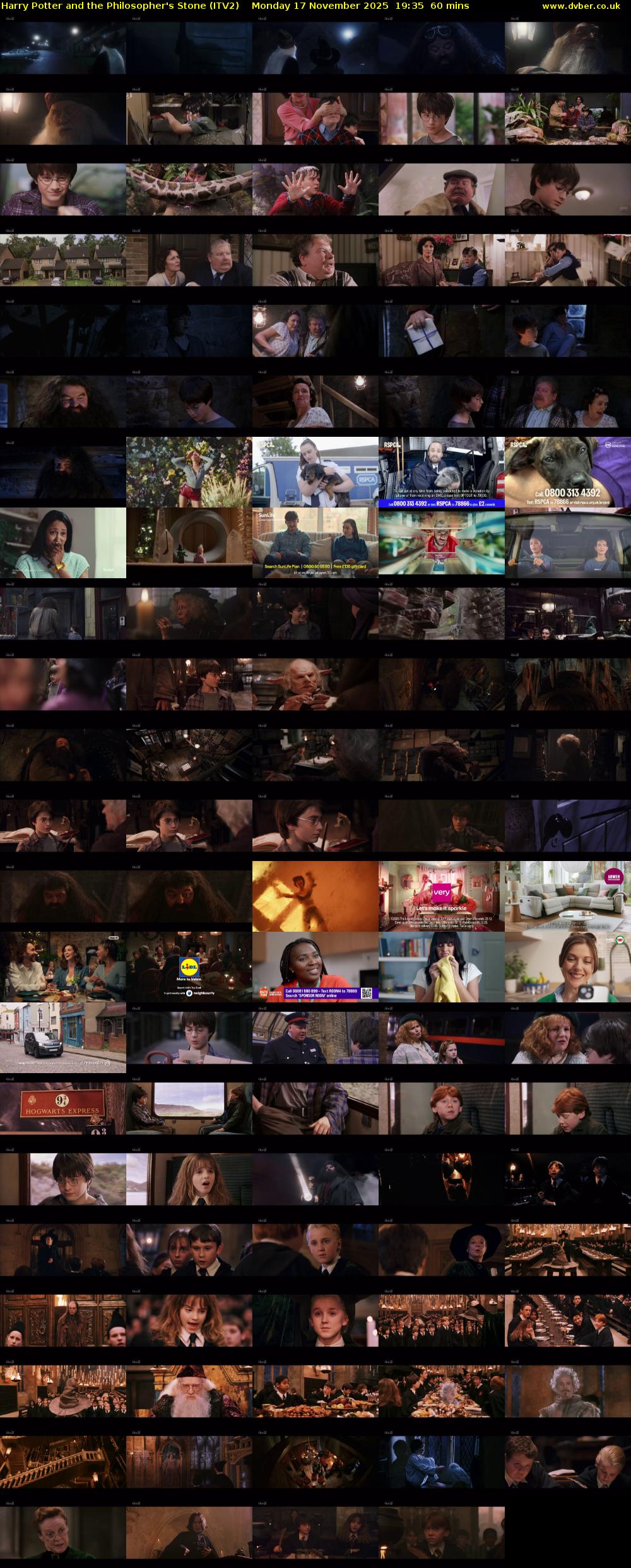 Harry Potter and the Philosopher's Stone (ITV2) Monday 17 November 2025 19:35 - 20:35
