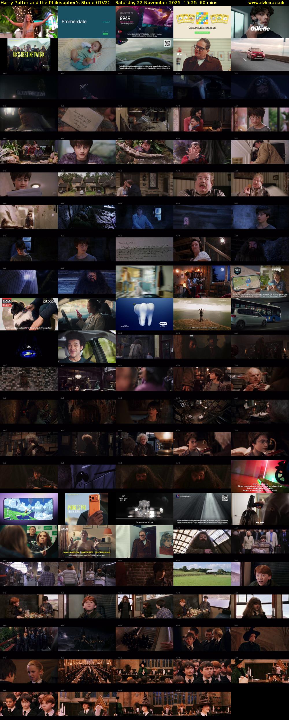 Harry Potter and the Philosopher's Stone (ITV2) Saturday 22 November 2025 15:25 - 16:25