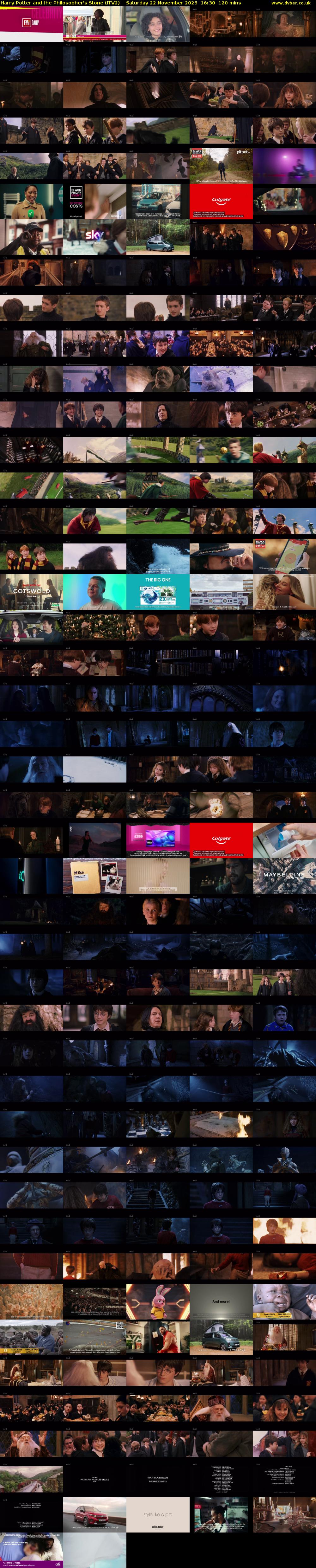 Harry Potter and the Philosopher's Stone (ITV2) Saturday 22 November 2025 16:30 - 18:30