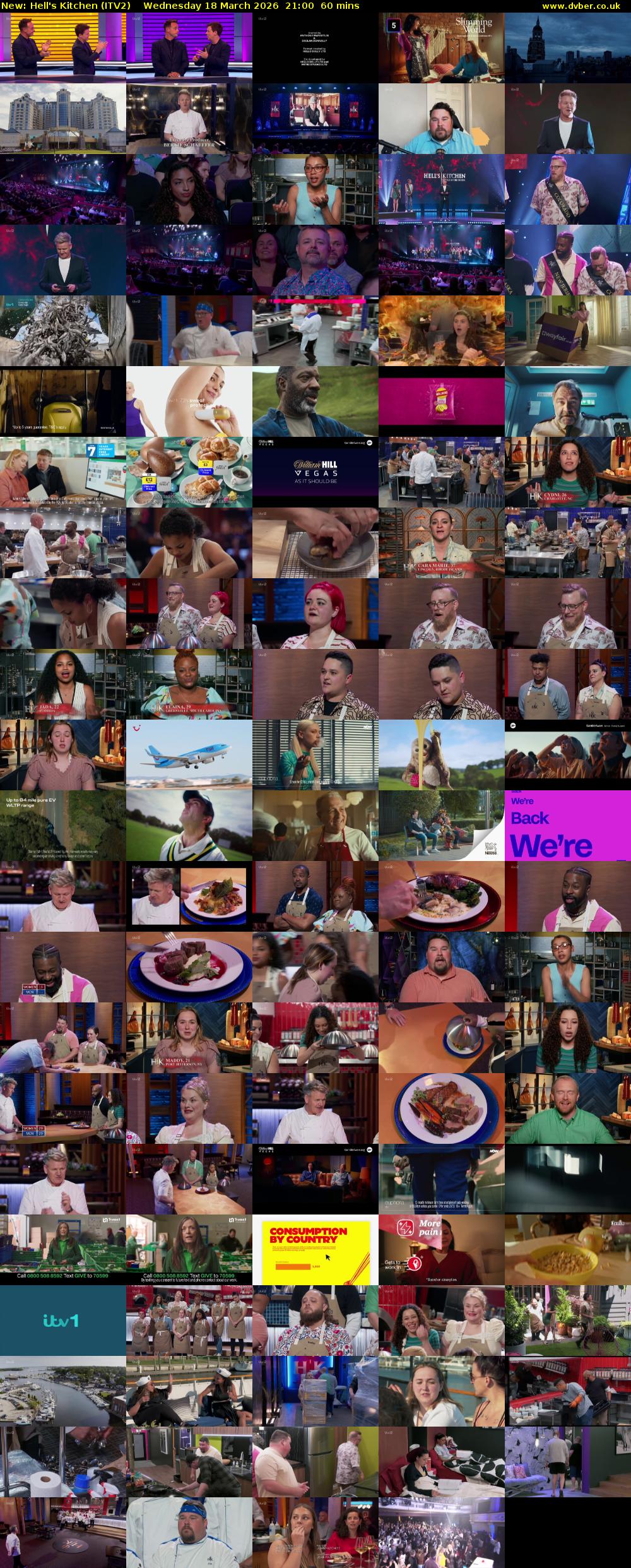 Hell's Kitchen (ITV2) Wednesday 18 March 2026 21:00 - 22:00