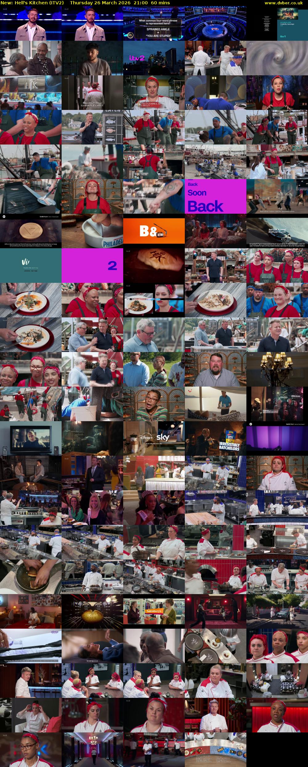 Hell's Kitchen (ITV2) Thursday 26 March 2026 21:00 - 22:00