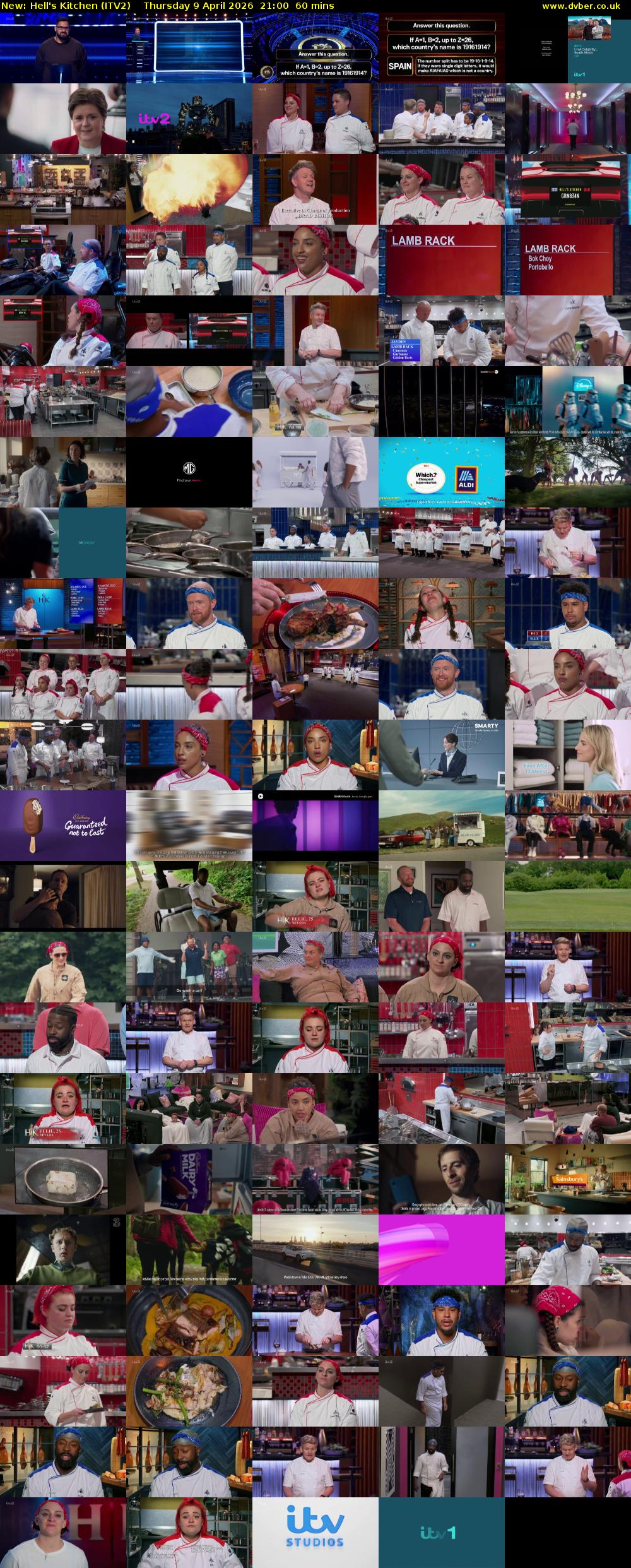 Hell's Kitchen (ITV2) Thursday 9 April 2026 21:00 - 22:00