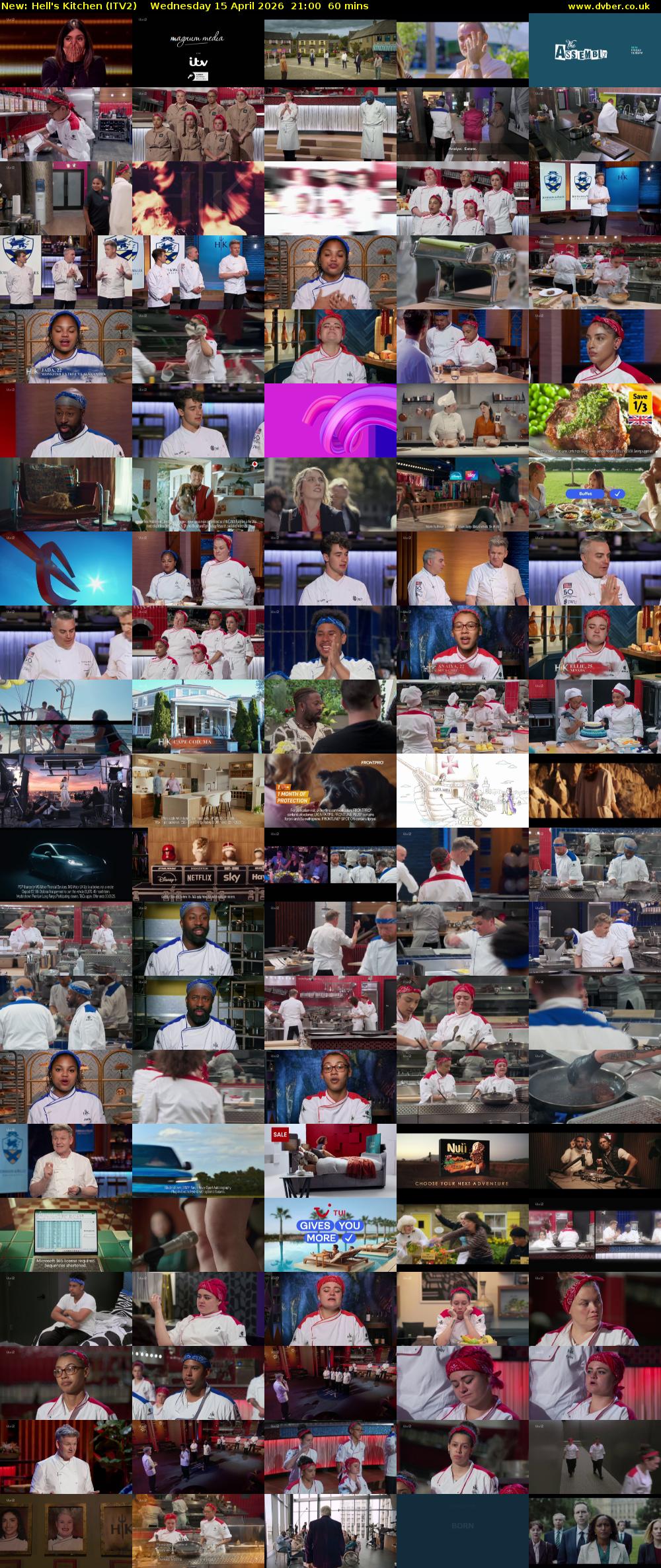 Hell's Kitchen (ITV2) Wednesday 15 April 2026 21:00 - 22:00