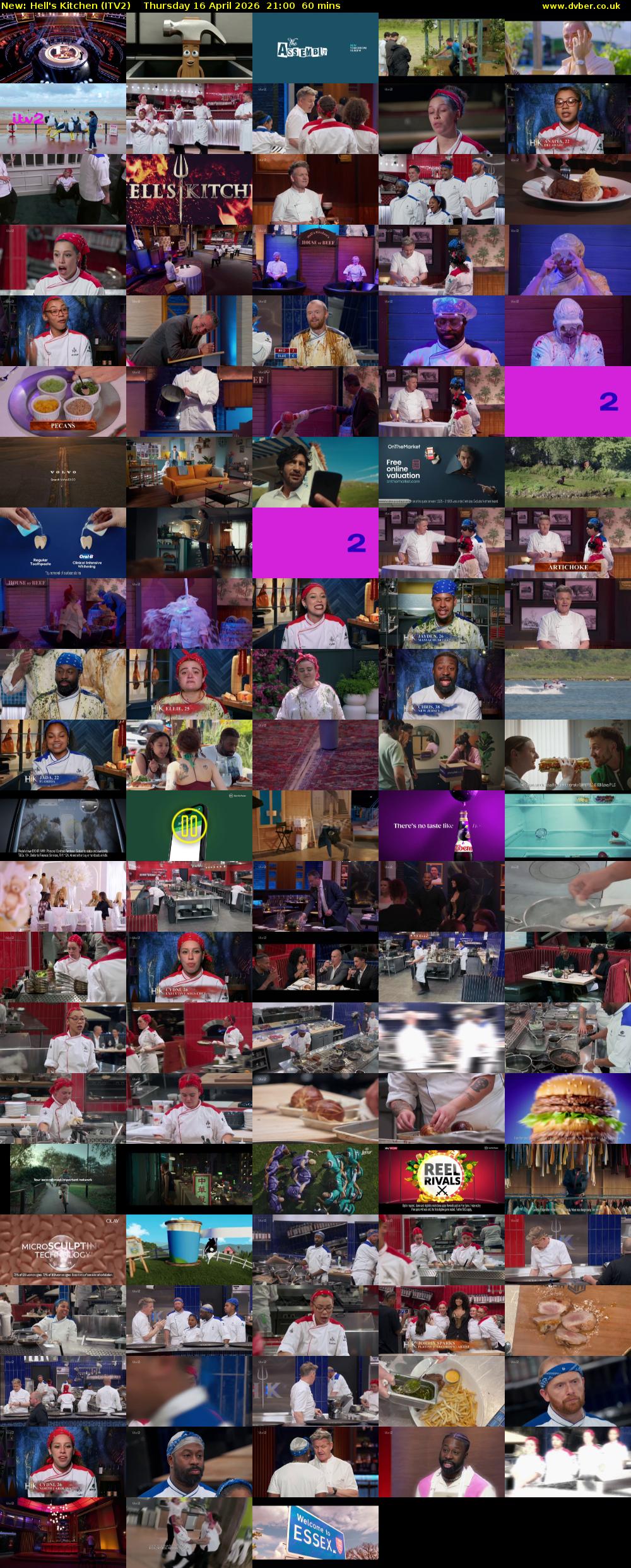 Hell's Kitchen (ITV2) Thursday 16 April 2026 21:00 - 22:00
