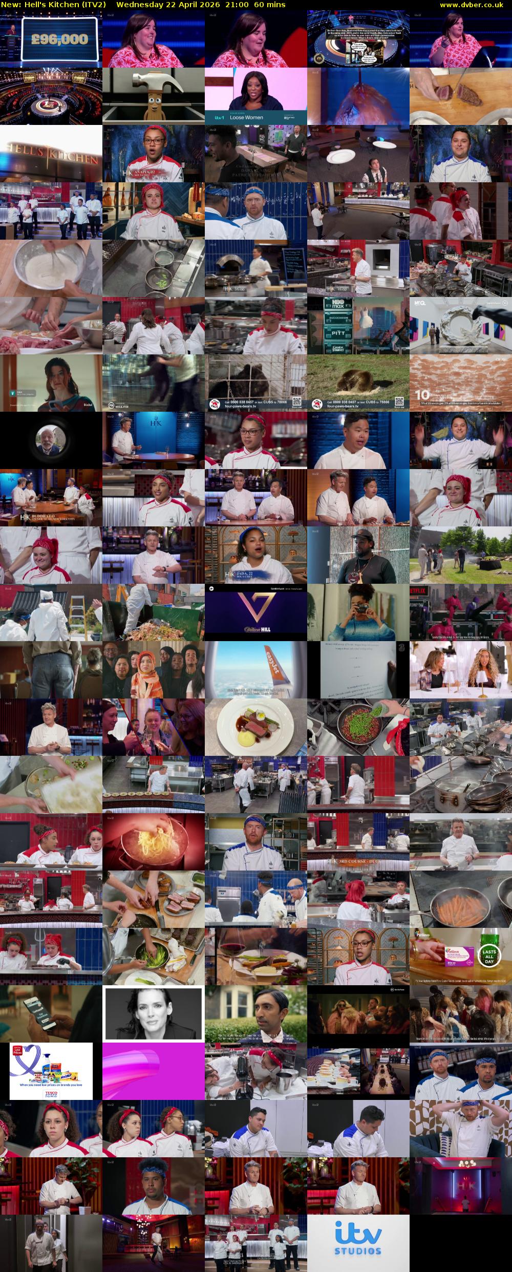 Hell's Kitchen (ITV2) Wednesday 22 April 2026 21:00 - 22:00