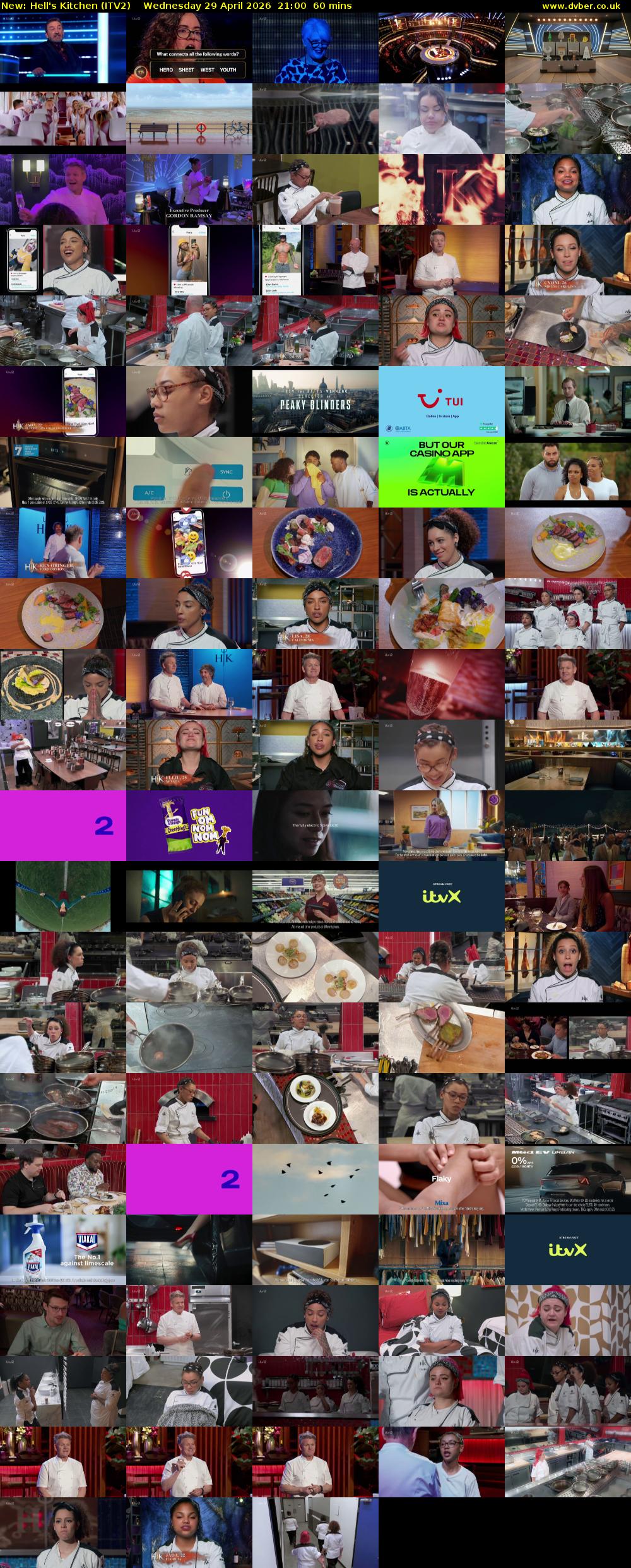 Hell's Kitchen (ITV2) Wednesday 29 April 2026 21:00 - 22:00