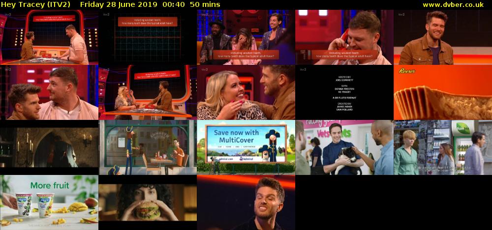 Hey Tracey (ITV2) Friday 28 June 2019 00:40 - 01:30