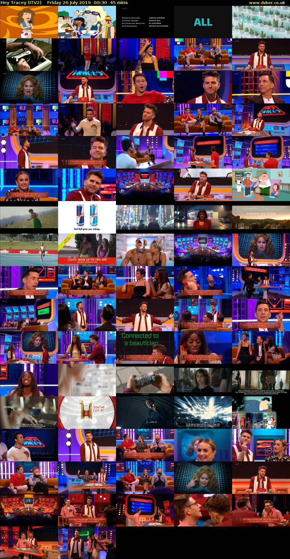 Hey Tracey (ITV2) Friday 26 July 2019 00:30 - 01:15
