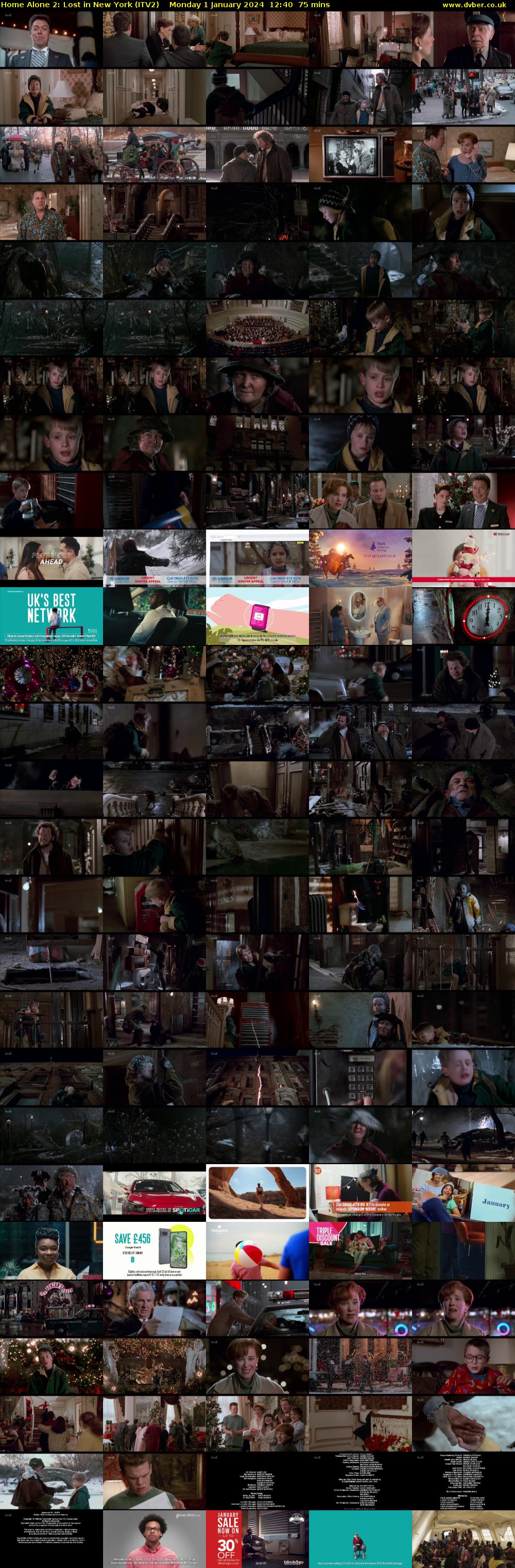 Home Alone 2: Lost in New York (ITV2) Monday 1 January 2024 12:40 - 13:55