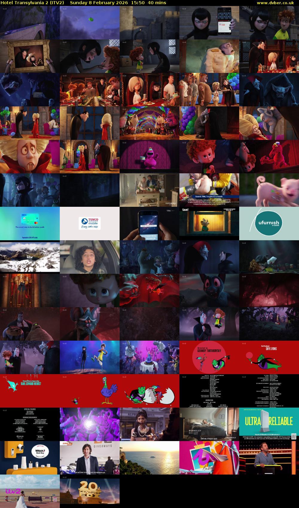 Hotel Transylvania 2 (ITV2) Sunday 8 February 2026 15:50 - 16:30