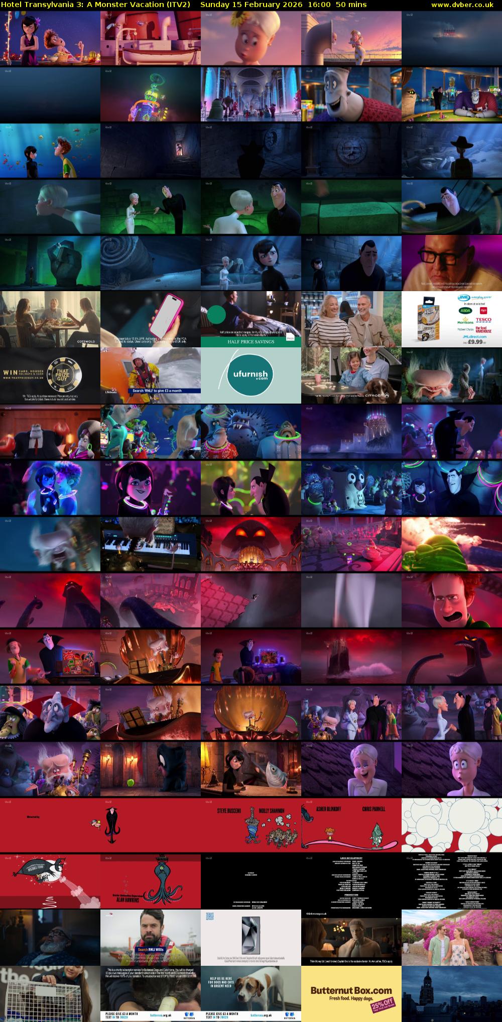 Hotel Transylvania 3: A Monster Vacation (ITV2) Sunday 15 February 2026 16:00 - 16:50