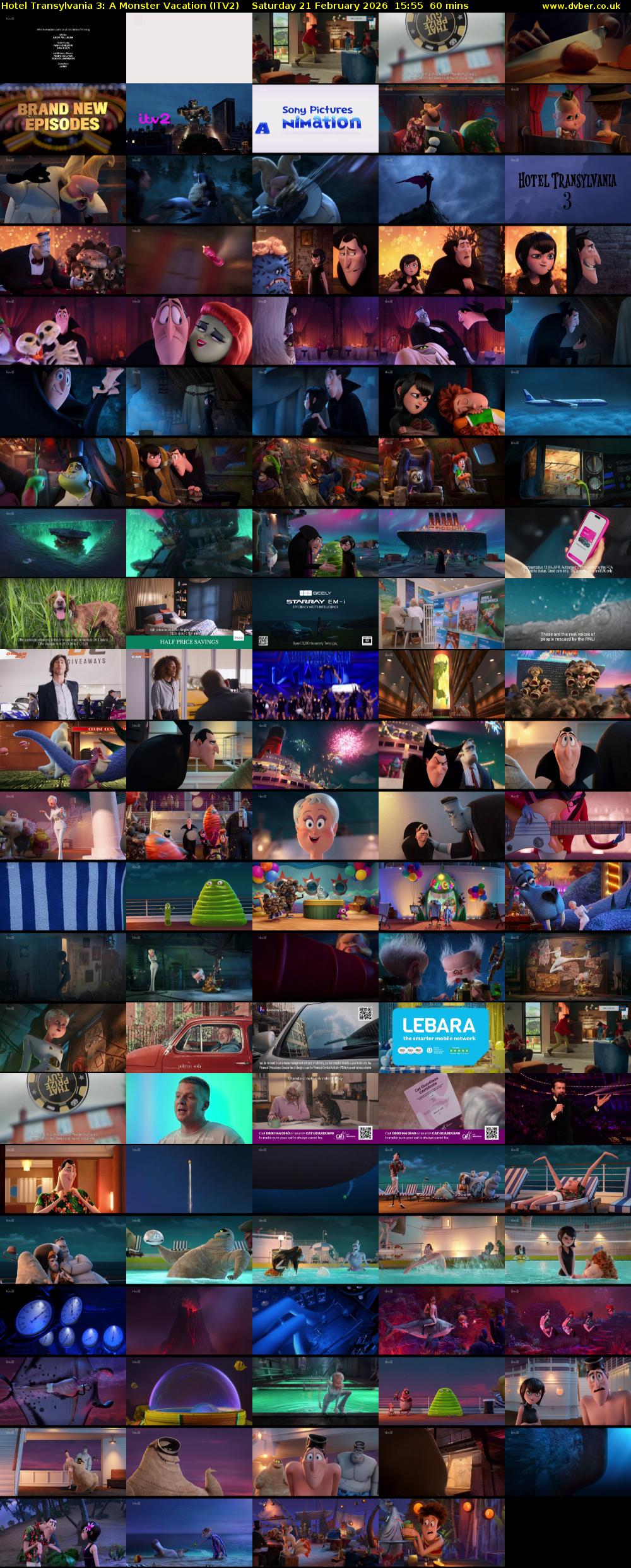 Hotel Transylvania 3: A Monster Vacation (ITV2) Saturday 21 February 2026 15:55 - 16:55