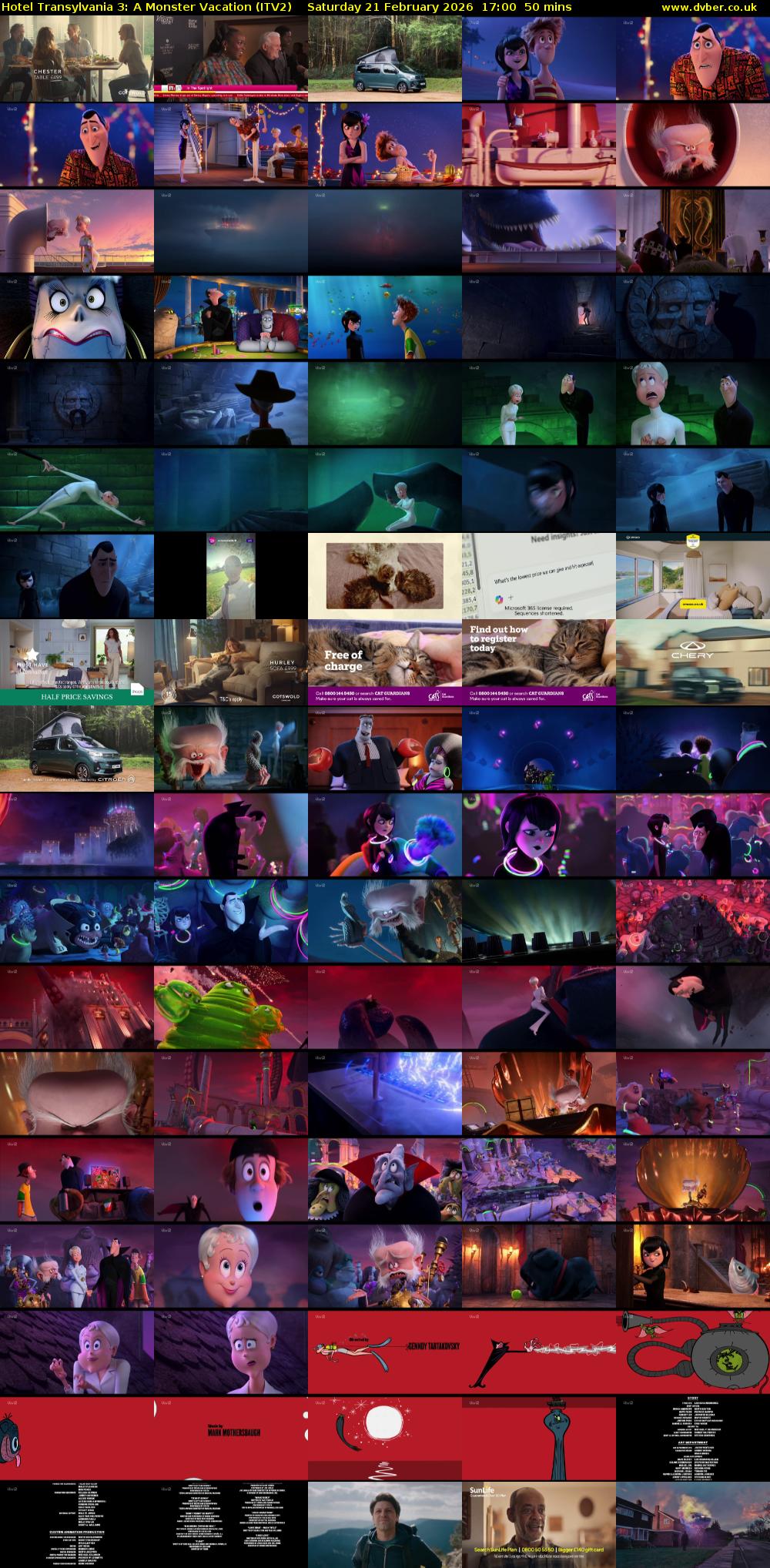 Hotel Transylvania 3: A Monster Vacation (ITV2) Saturday 21 February 2026 17:00 - 17:50