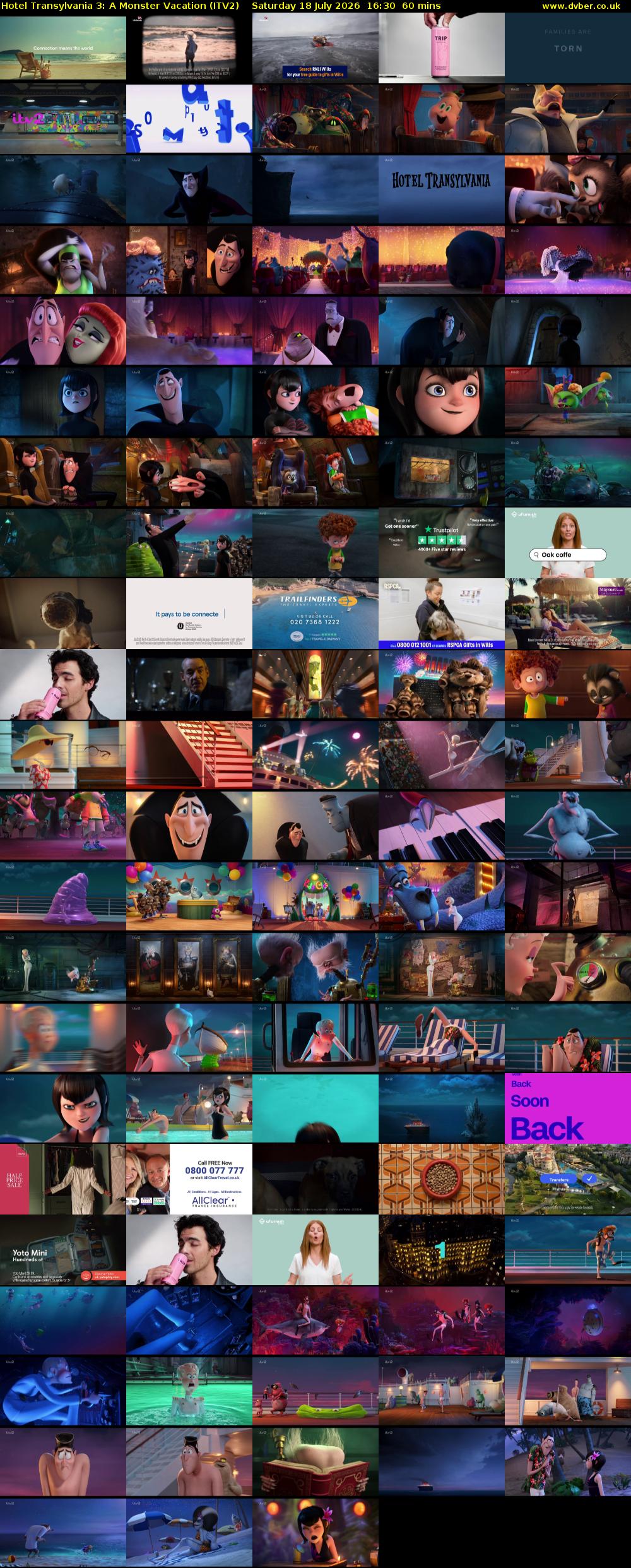 Hotel Transylvania 3: A Monster Vacation (ITV2) Saturday 18 July 2026 16:30 - 17:30