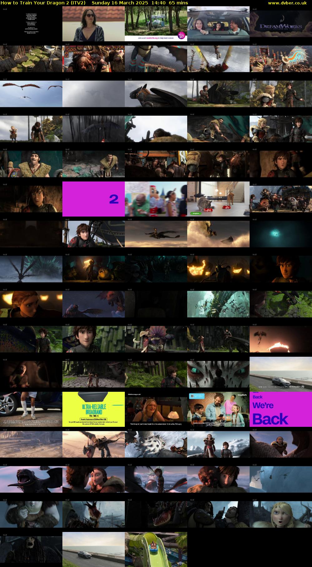 How to Train Your Dragon 2 (ITV2) Sunday 16 March 2025 14:40 - 15:45