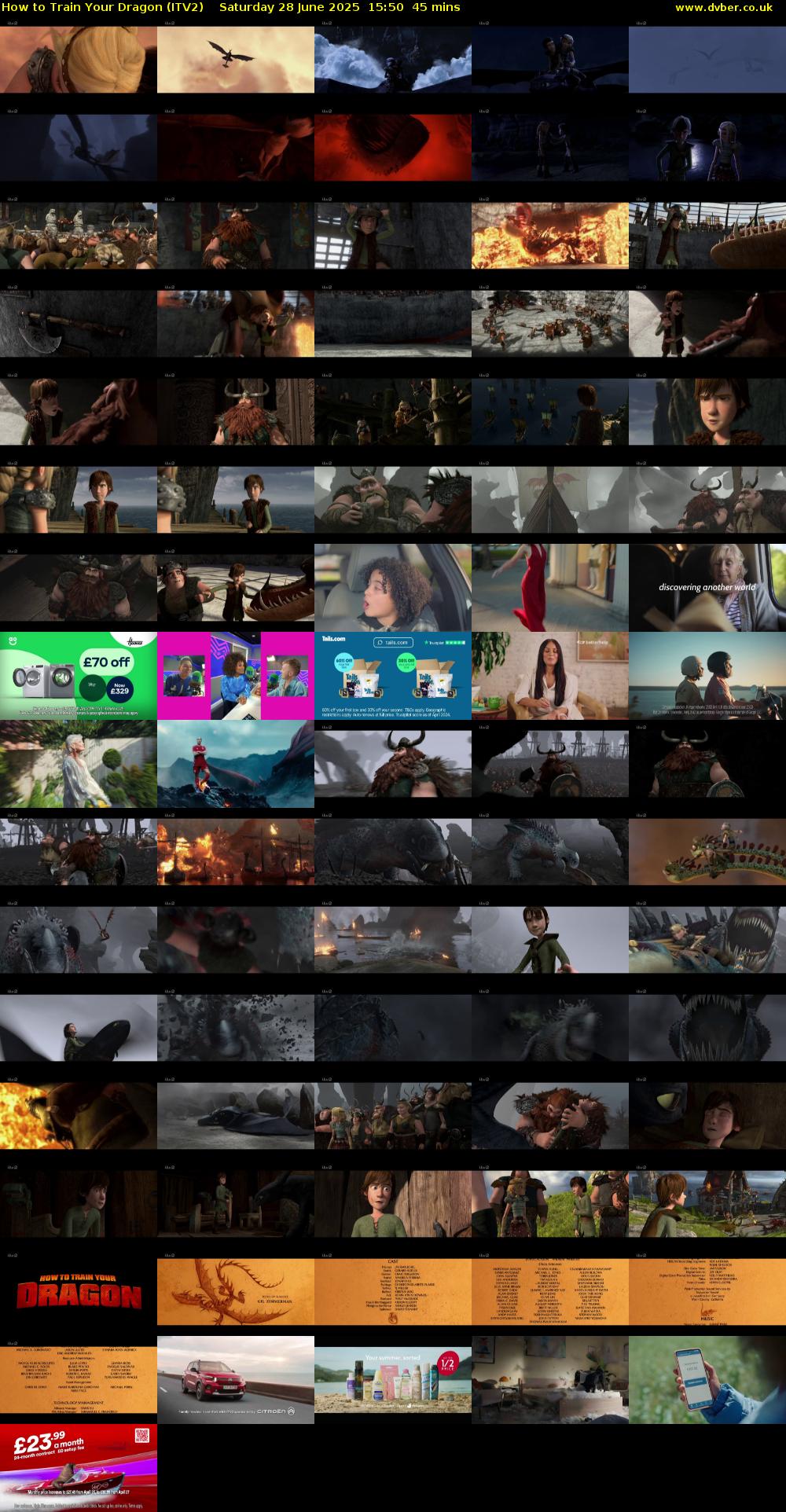 How to Train Your Dragon (ITV2) Saturday 28 June 2025 15:50 - 16:35
