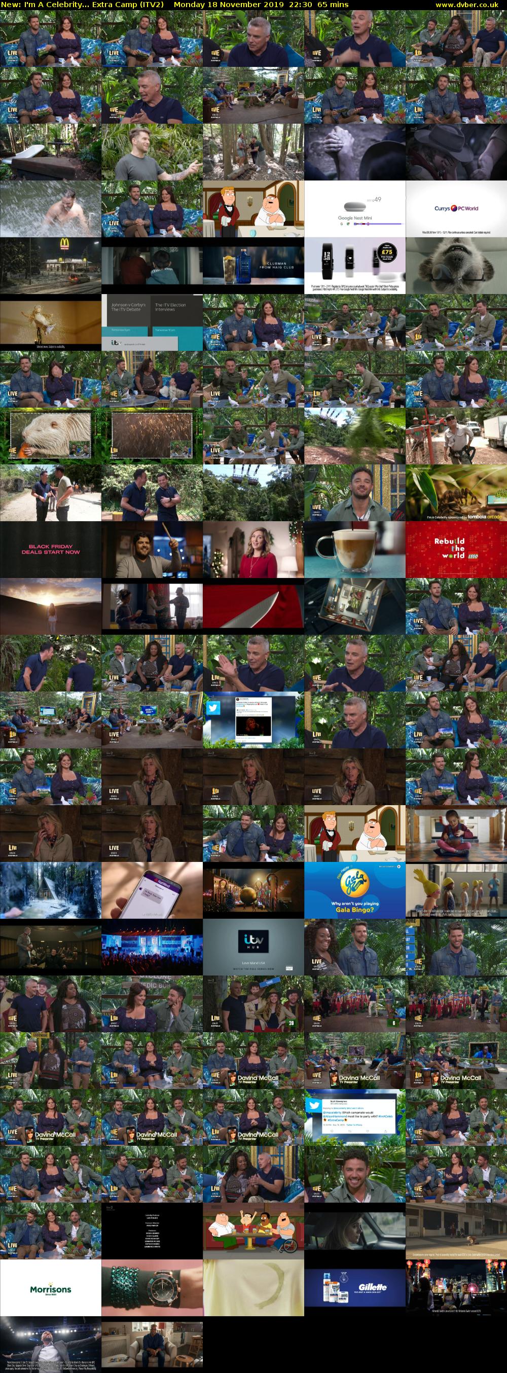 I'm A Celebrity... Extra Camp (ITV2) Monday 18 November 2019 22:30 - 23:35