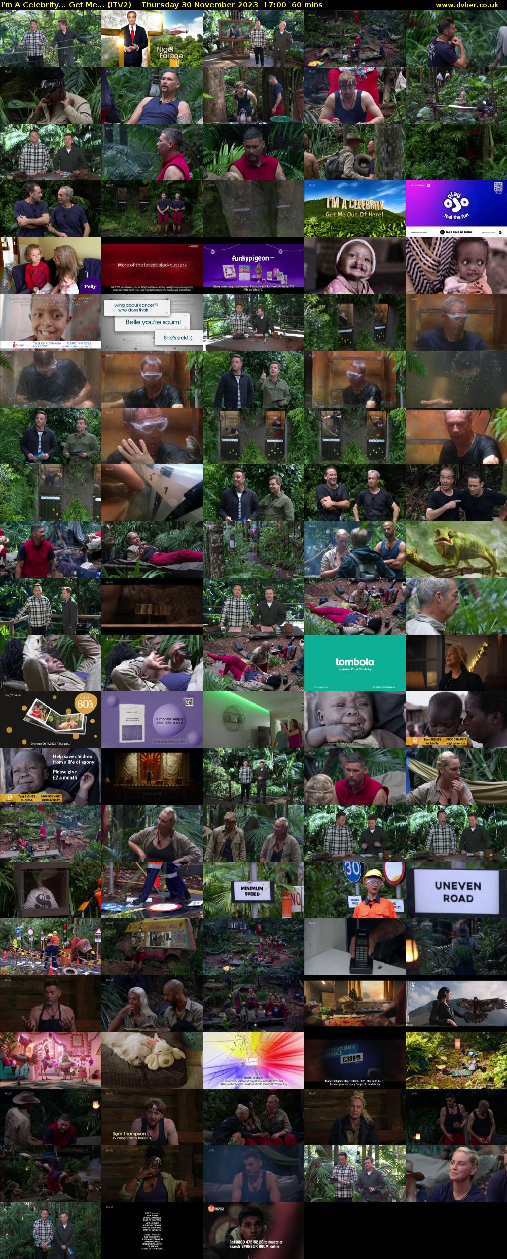 I'm A Celebrity... Get Me... (ITV2) Thursday 30 November 2023 17:00 - 18:00