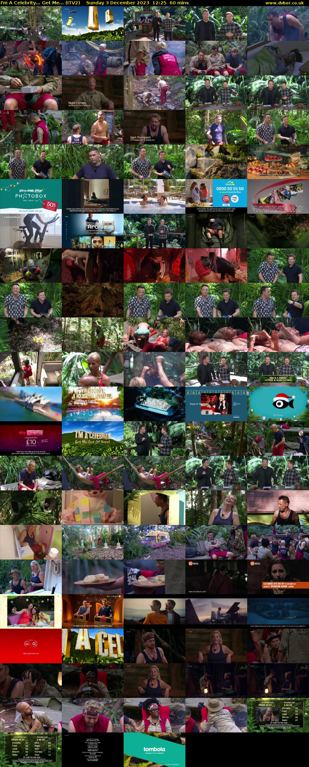 I'm A Celebrity... Get Me... (ITV2) Sunday 3 December 2023 12:25 - 13:25