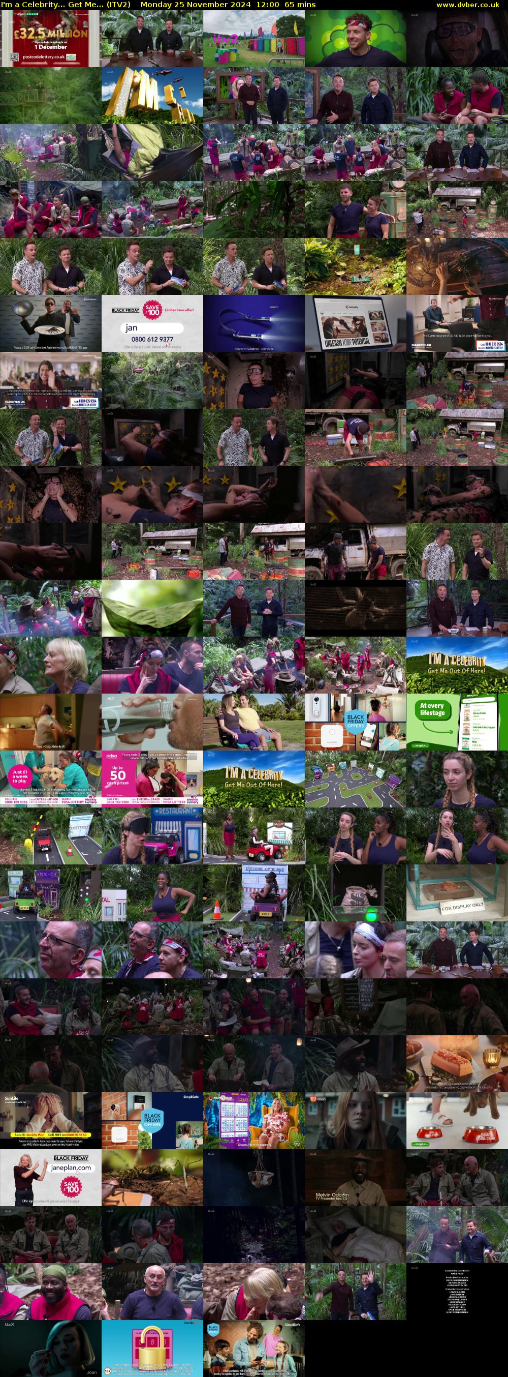 I'm A Celebrity... Get Me... (ITV2) Monday 25 November 2024 12:00 - 13:05