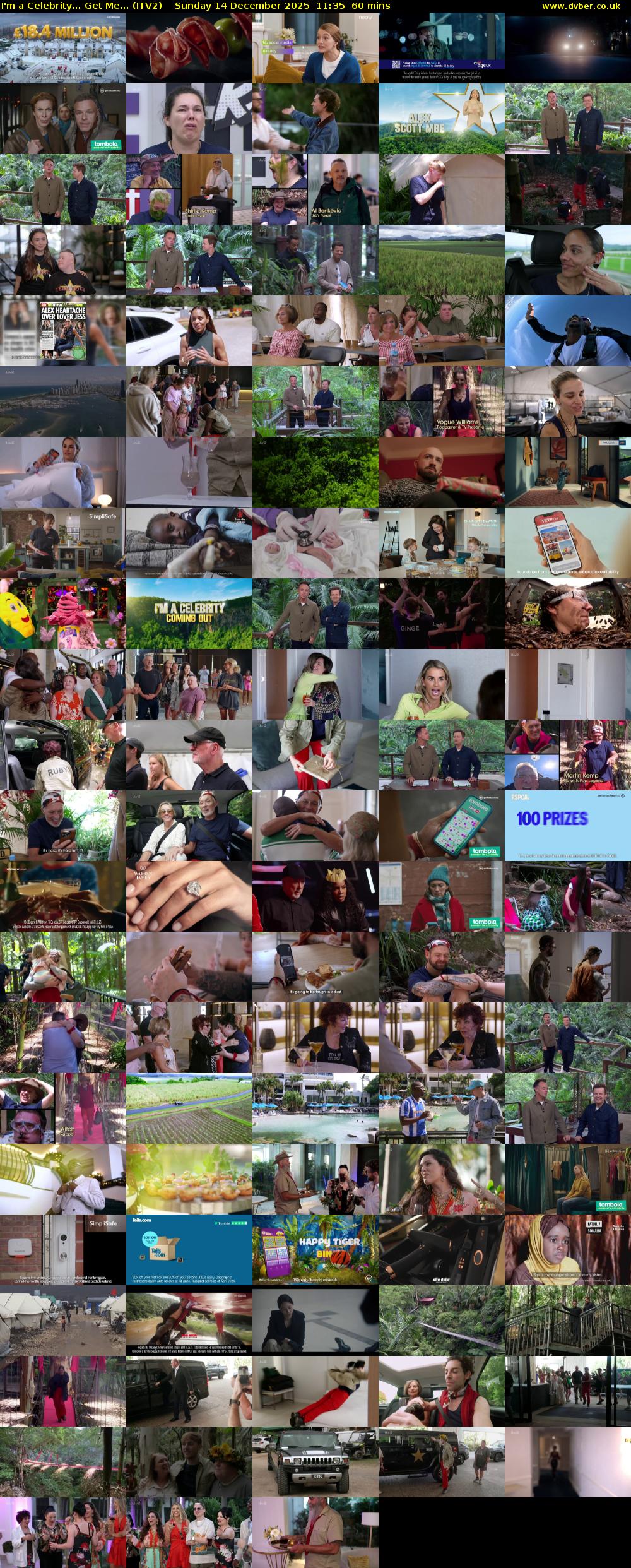 I'm A Celebrity... Get Me... (ITV2) Sunday 14 December 2025 11:35 - 12:35