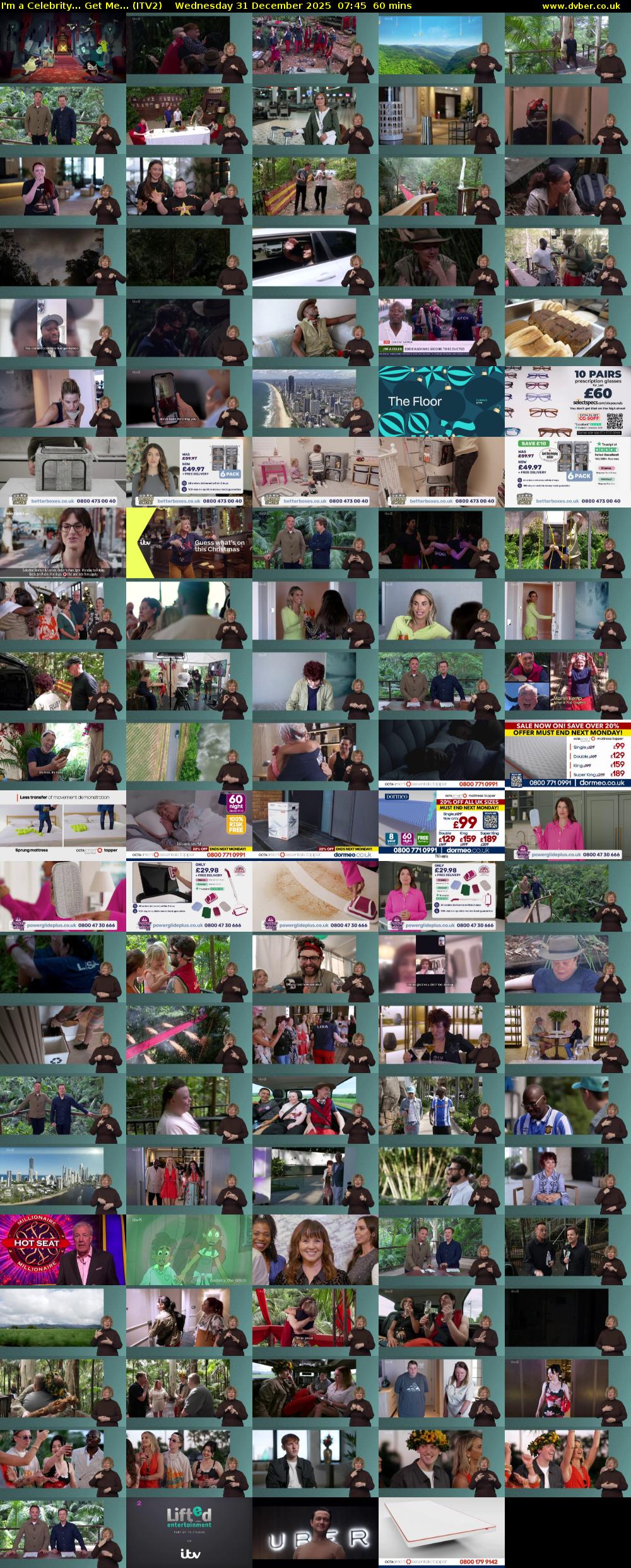 I'm A Celebrity... Get Me... (ITV2) Wednesday 31 December 2025 07:45 - 08:45