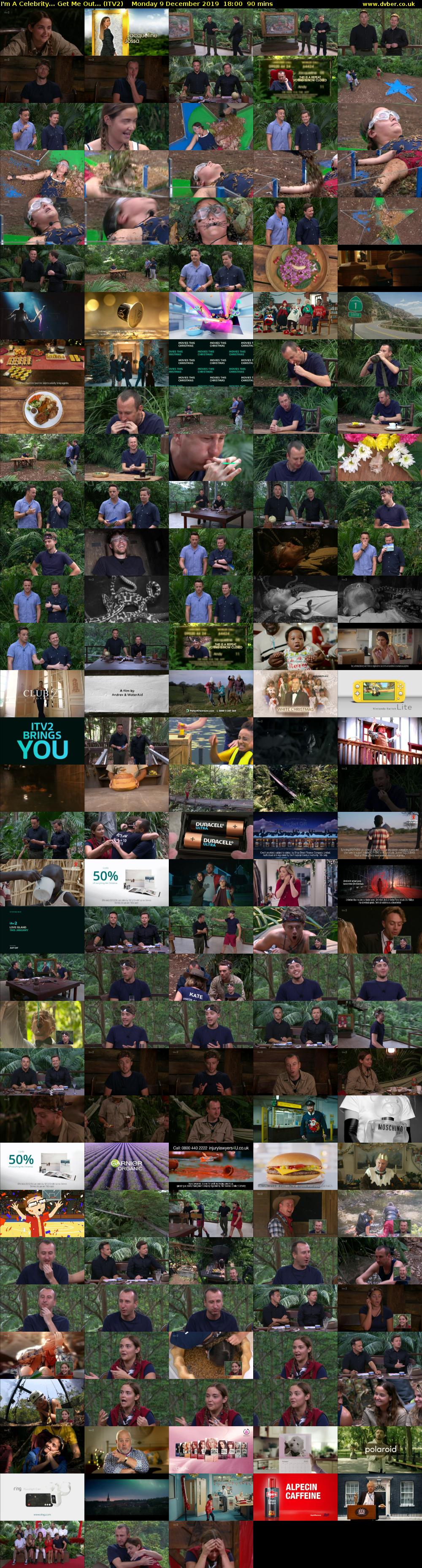 I'm A Celebrity... Get Me Out... (ITV2) Monday 9 December 2019 18:00 - 19:30
