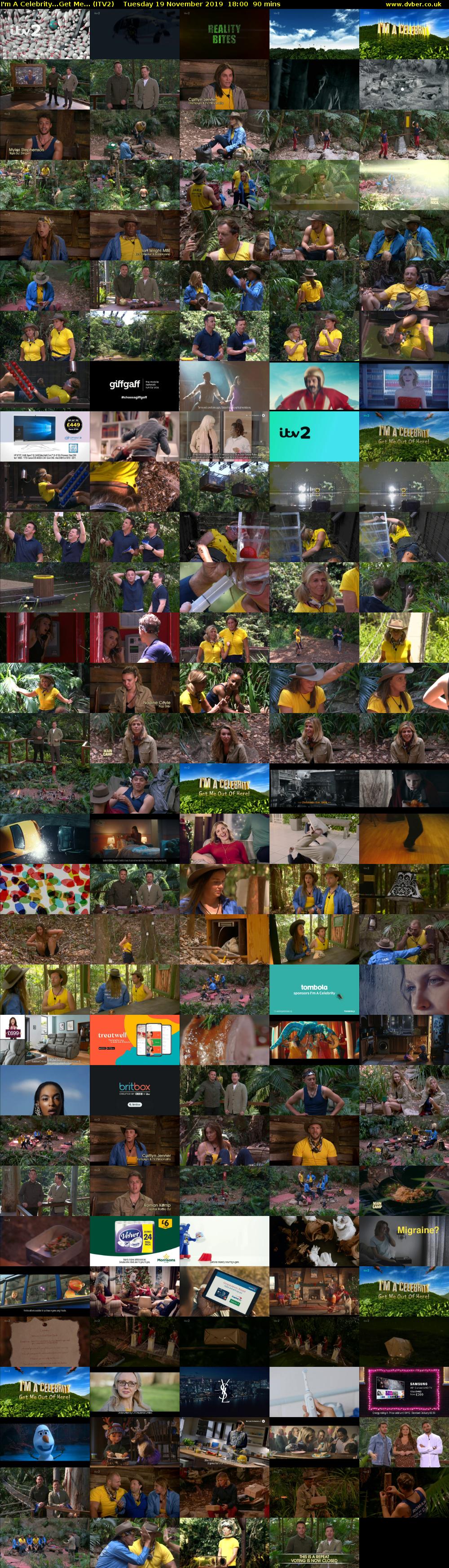 I'm A Celebrity...Get Me... (ITV2) Tuesday 19 November 2019 18:00 - 19:30