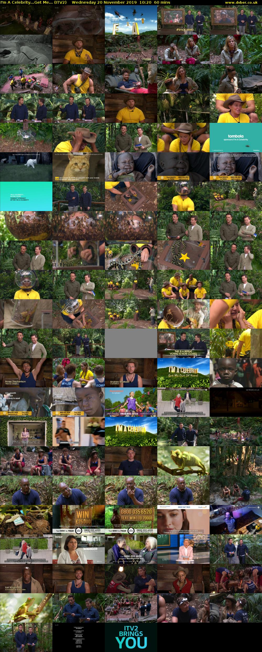 I'm A Celebrity...Get Me... (ITV2) Wednesday 20 November 2019 10:20 - 11:20