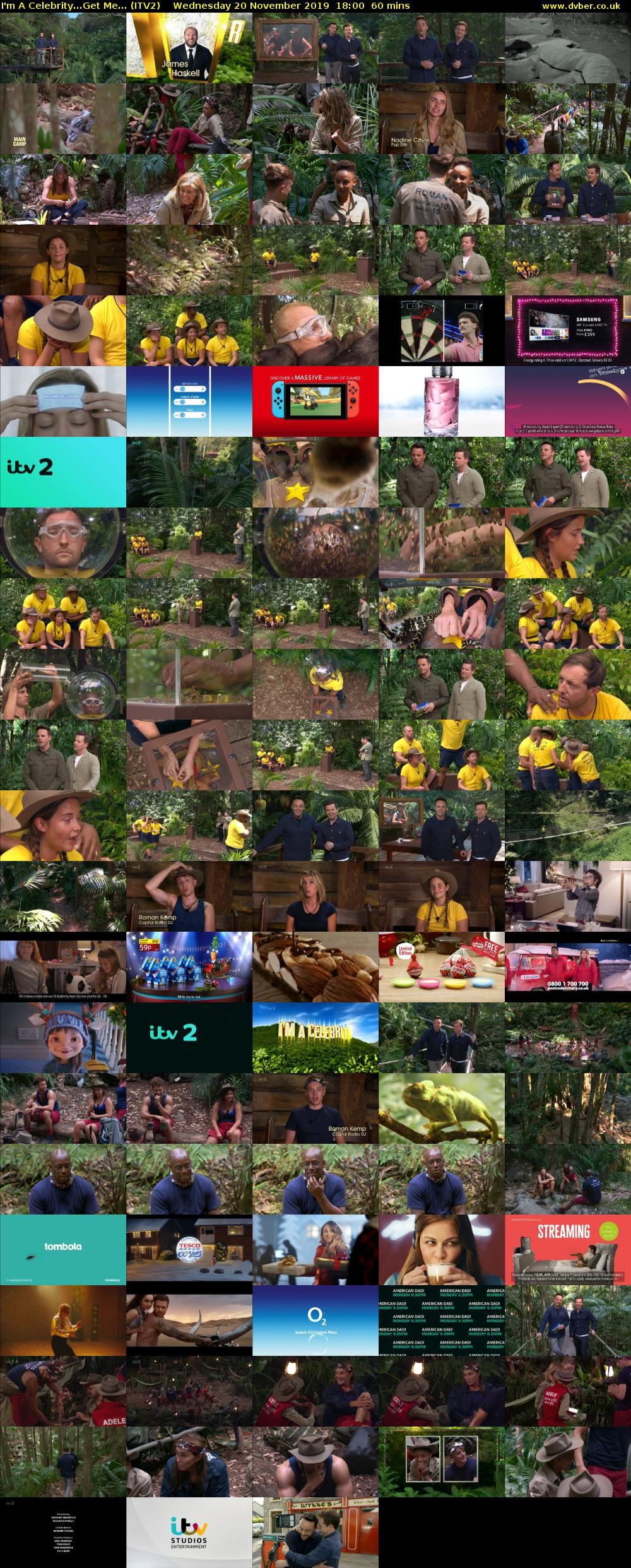 I'm A Celebrity...Get Me... (ITV2) Wednesday 20 November 2019 18:00 - 19:00