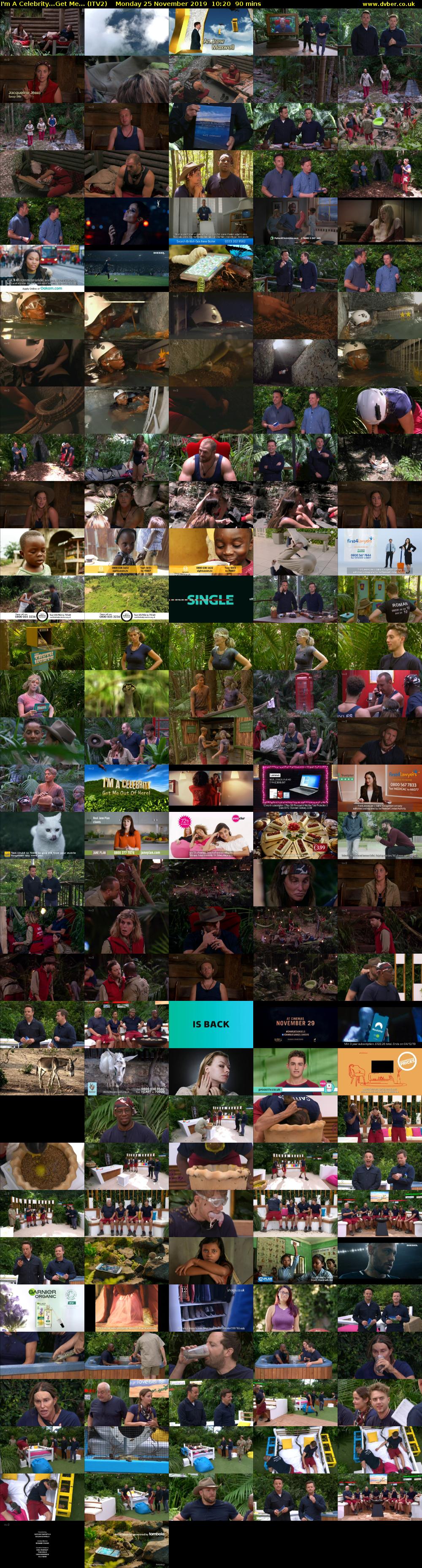 I'm A Celebrity...Get Me... (ITV2) Monday 25 November 2019 10:20 - 11:50