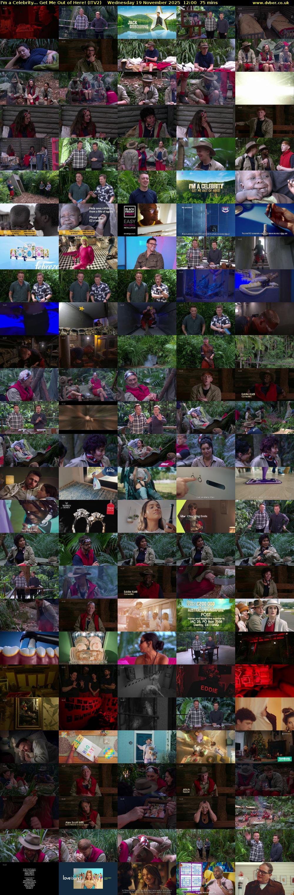 I'm a Celebrity... Get Me Out of Here! (ITV2) Wednesday 19 November 2025 12:00 - 13:15