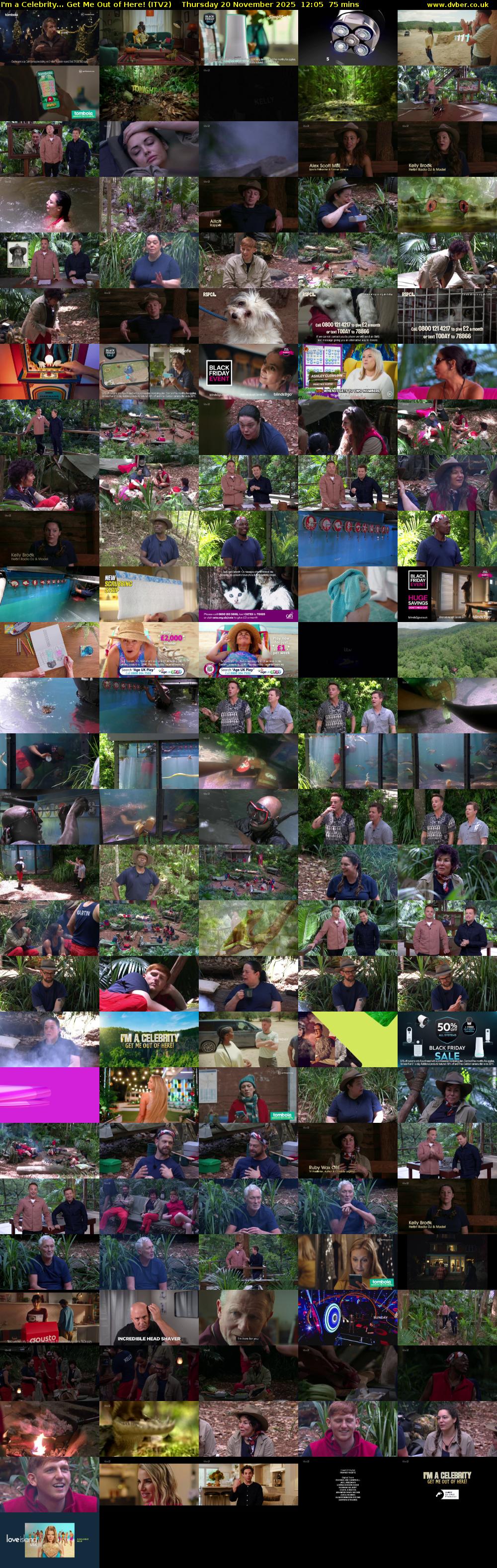 I'm a Celebrity... Get Me Out of Here! (ITV2) Thursday 20 November 2025 12:05 - 13:20