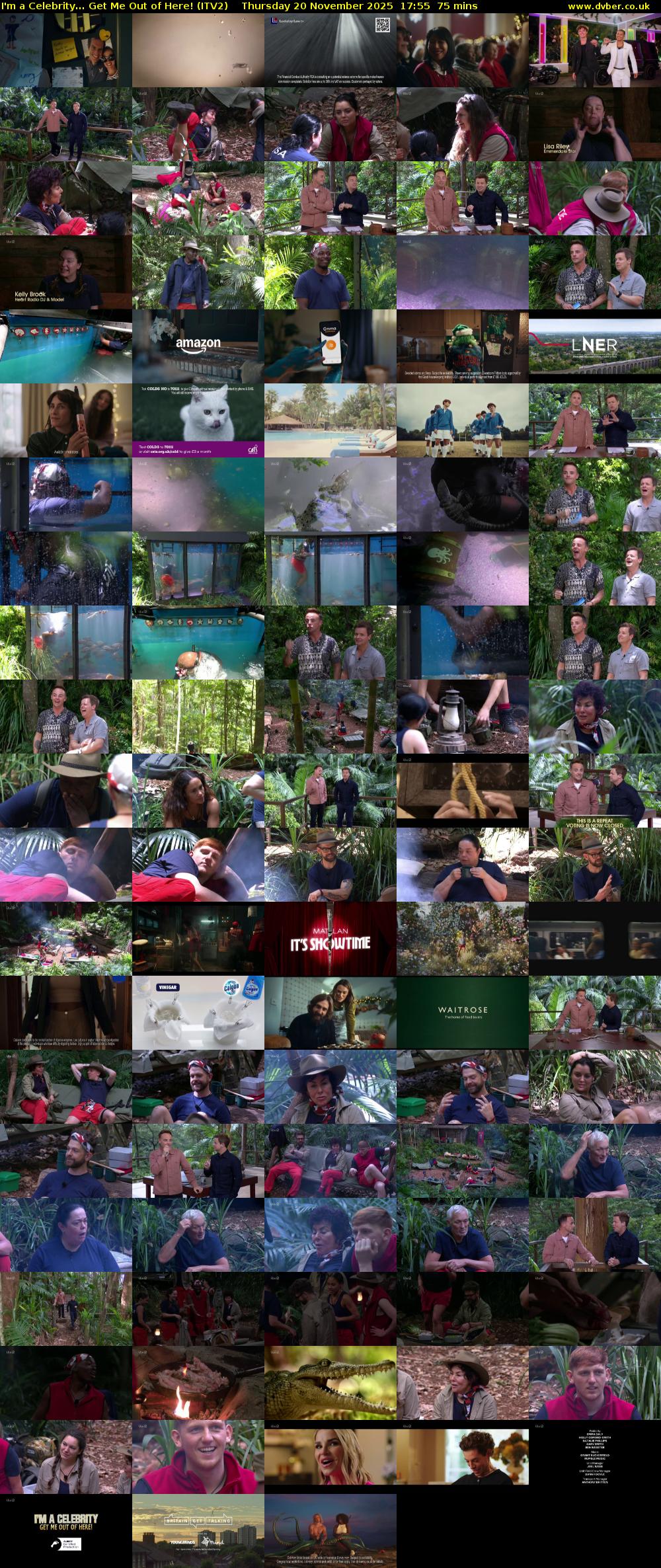 I'm a Celebrity... Get Me Out of Here! (ITV2) Thursday 20 November 2025 17:55 - 19:10