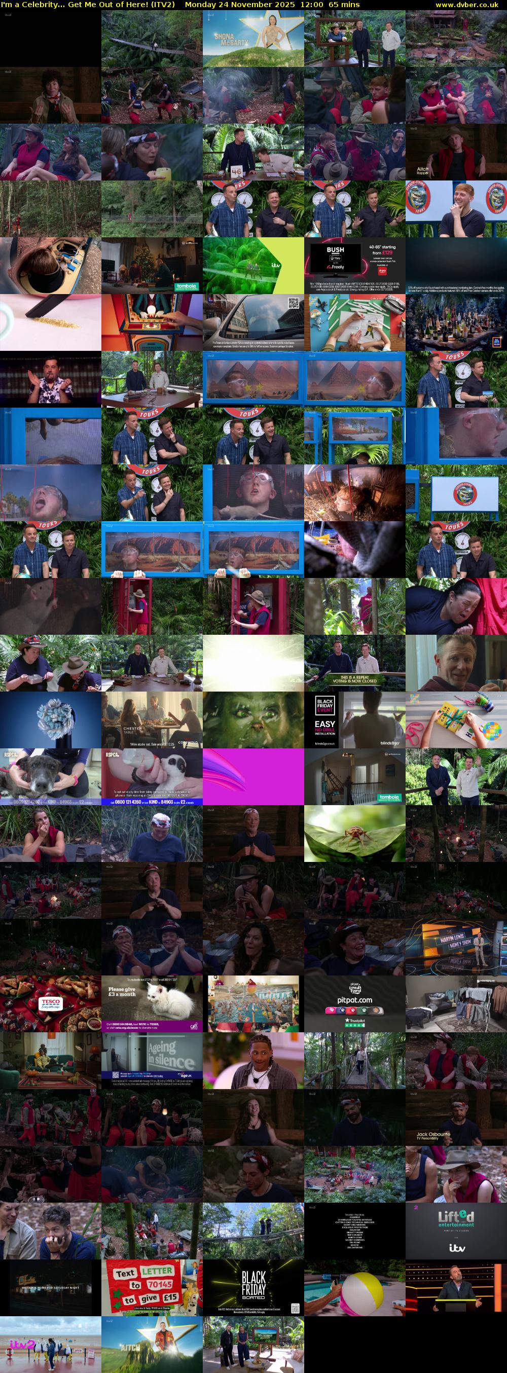 I'm a Celebrity... Get Me Out of Here! (ITV2) Monday 24 November 2025 12:00 - 13:05