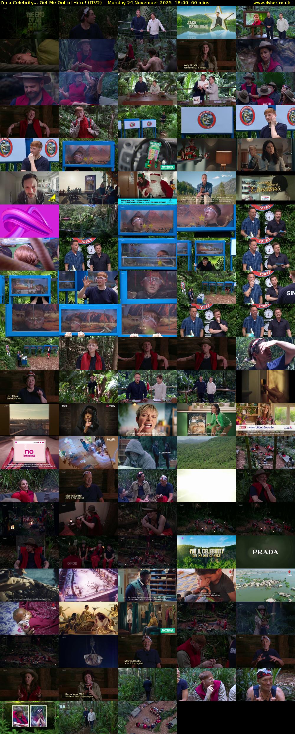 I'm a Celebrity... Get Me Out of Here! (ITV2) Monday 24 November 2025 18:00 - 19:00