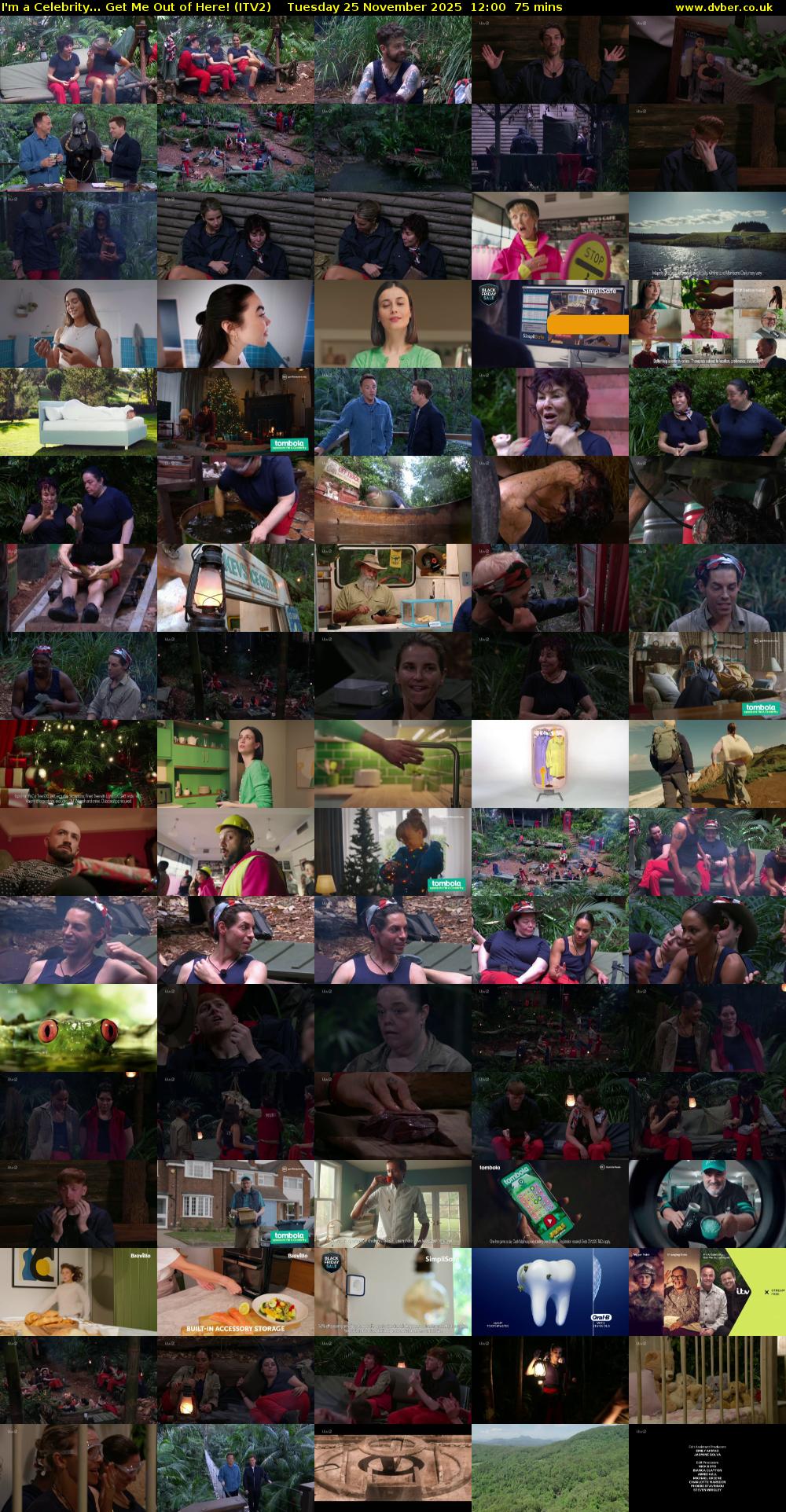 I'm a Celebrity... Get Me Out of Here! (ITV2) Tuesday 25 November 2025 12:00 - 13:15