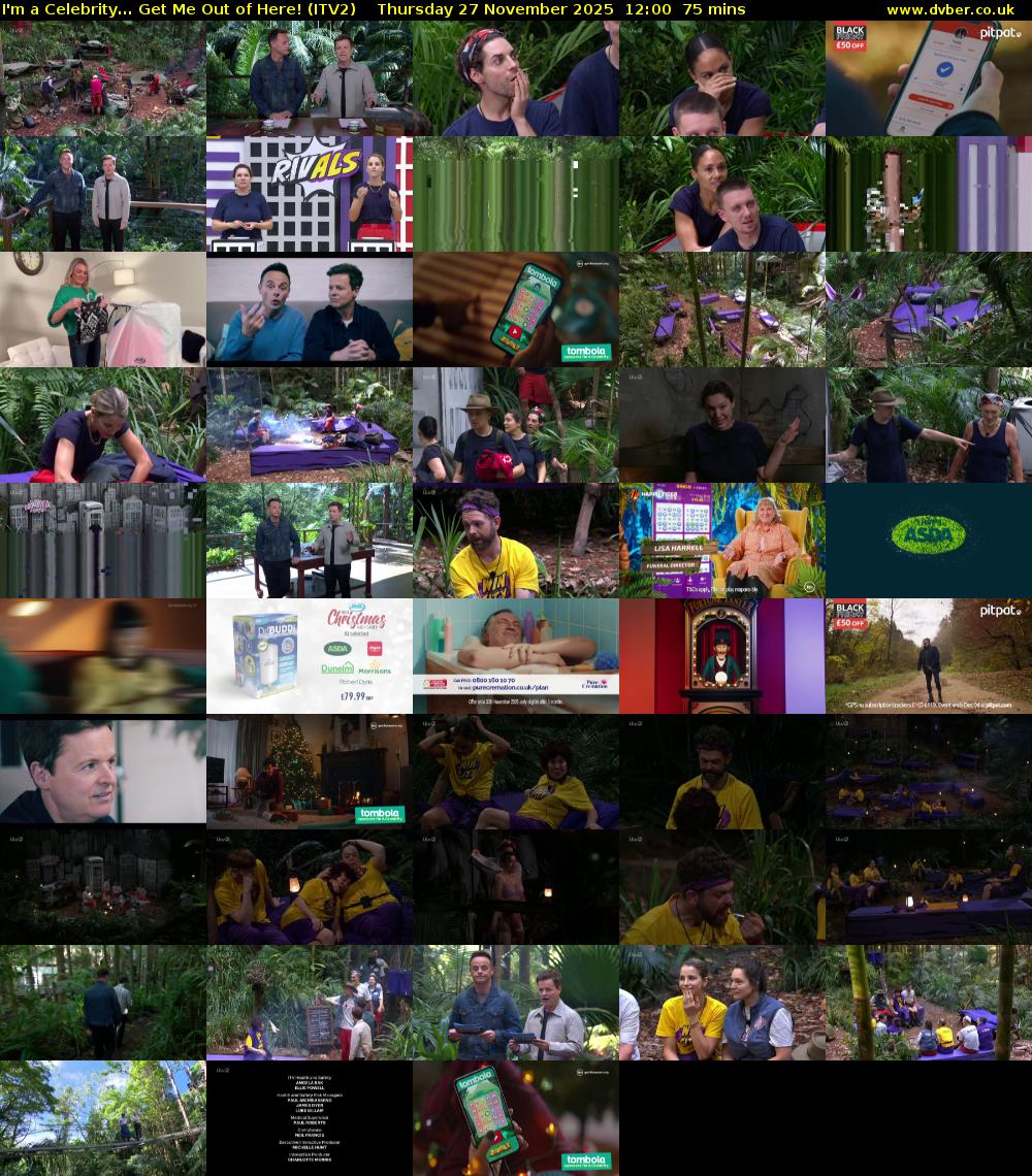 I'm a Celebrity... Get Me Out of Here! (ITV2) Thursday 27 November 2025 12:00 - 13:15