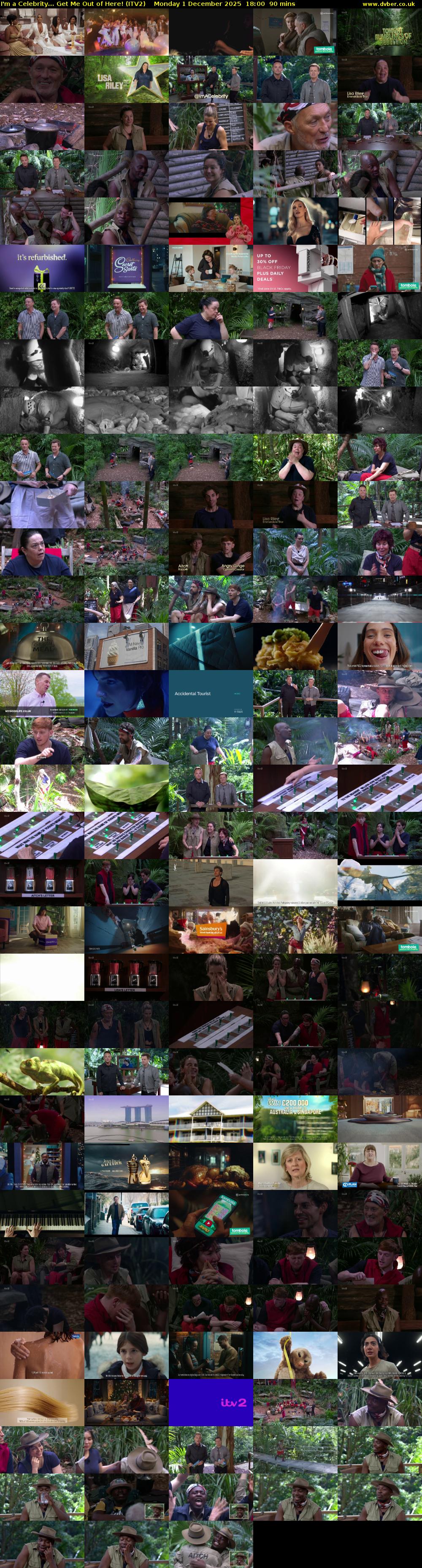 I'm a Celebrity... Get Me Out of Here! (ITV2) Monday 1 December 2025 18:00 - 19:30