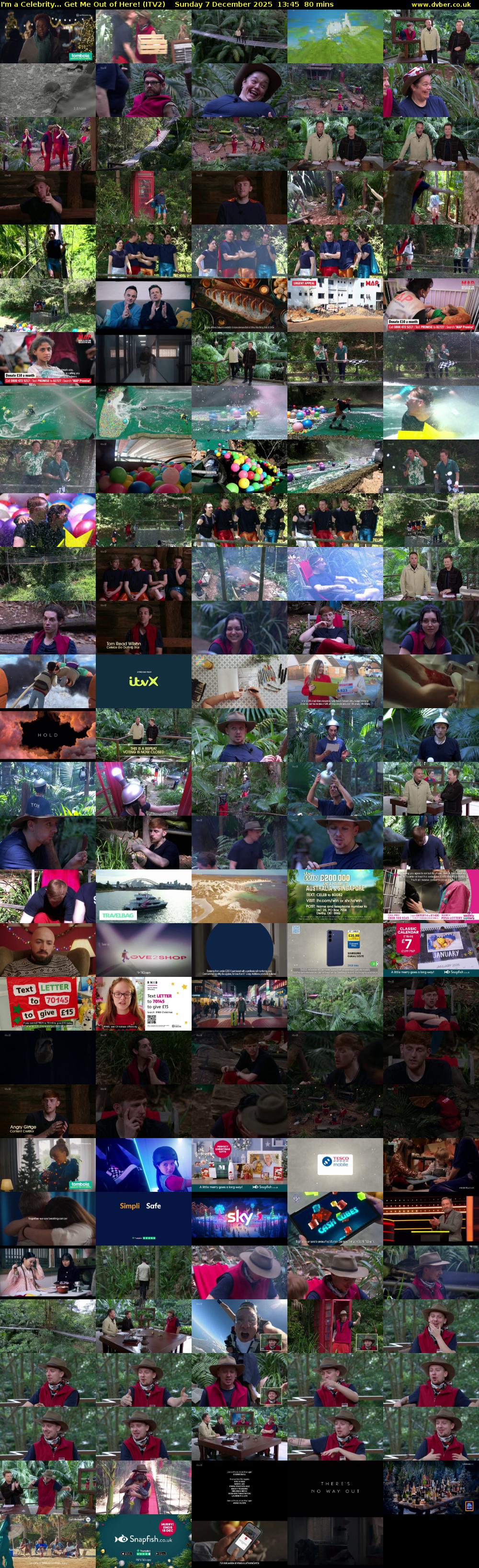 I'm a Celebrity... Get Me Out of Here! (ITV2) Sunday 7 December 2025 13:45 - 15:05