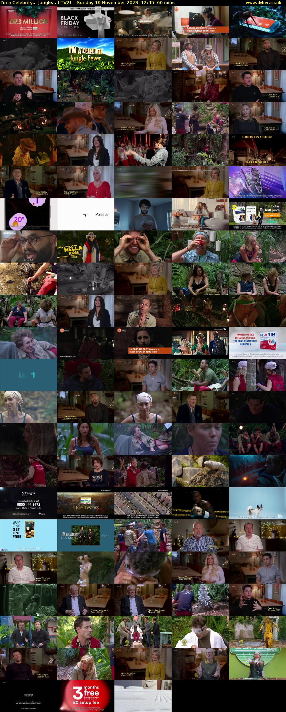 I'm a Celebrity... Jungle... (ITV2) Sunday 19 November 2023 12:45 - 13:45